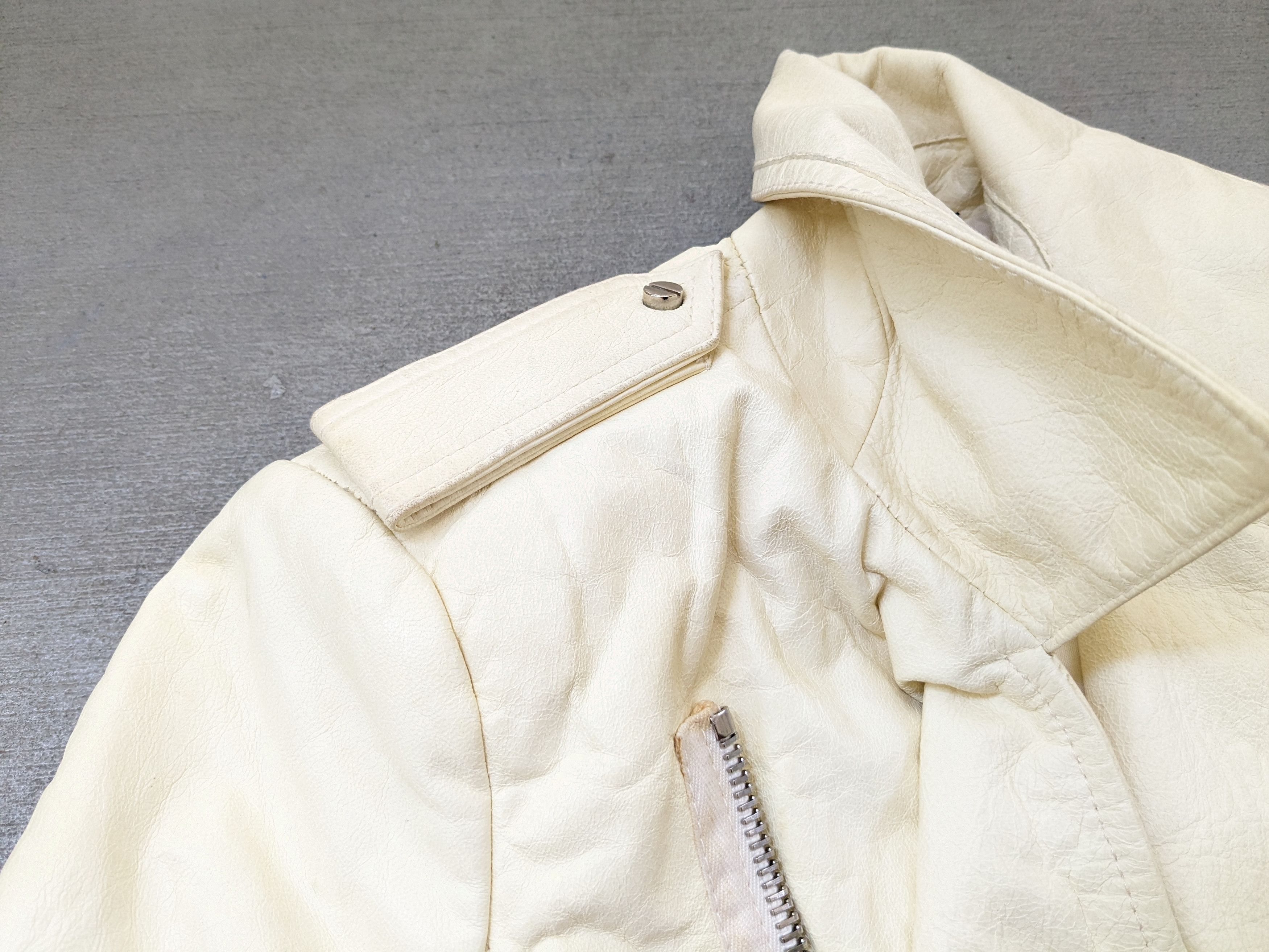 Balenciaga Women's Balenciaga Leather Moto Jacket White 38 Lambskin Size XS / US 0-2 / IT 36-38 - 12 Thumbnail