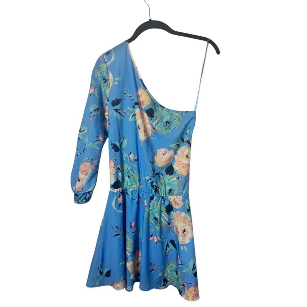 Other Yumi Kim SZ S Sky Blue Rose Garden One Shoulder Mini Dress Size S / US 4 / IT 40 - 3 Thumbnail