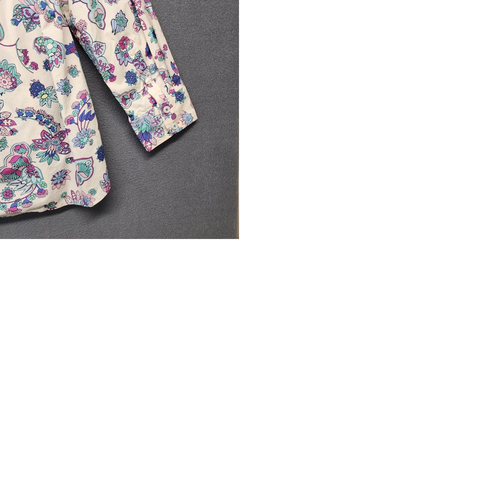 Talbots Talbots Top Womens 1X Blue Floral Long Sleeve Button-Up Cotton Shirt Womens Plus 1X Blue Floral Long Sleeve Button-Up Cotton Talbots Shirt Boys? Size XL / US 12-14 / IT 48-50 - 9 Thumbnail