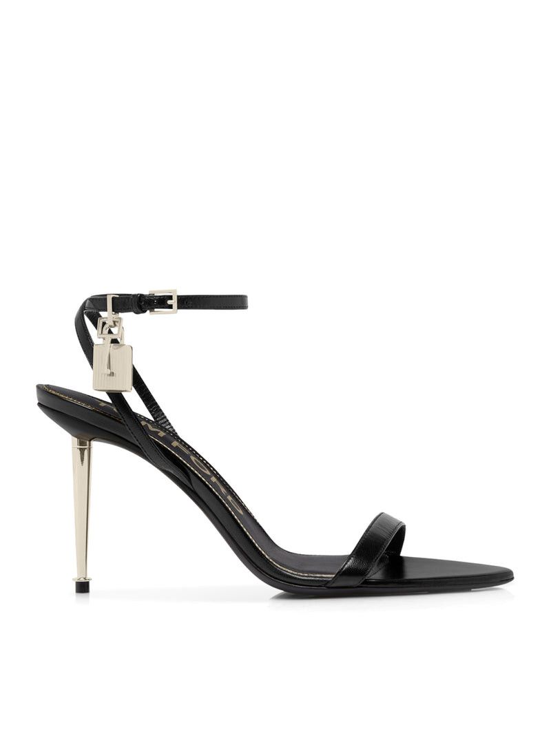 Tom Ford POINTED-TOE SANDAL WITH PADLOCK IN POLISHED LEATHER Size US 7 / IT 37 - 1 Thumbnail