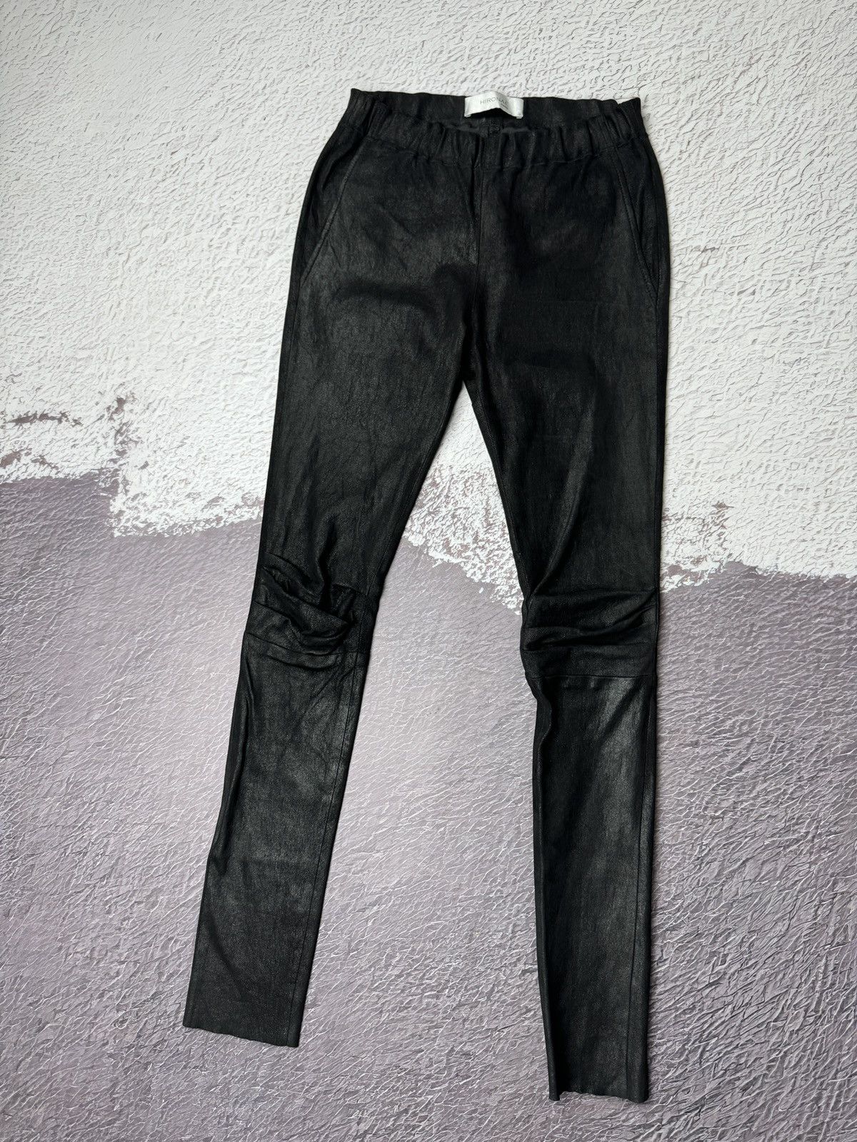image of Hironae Paris Black Lambskin Leather Leggings Women Size 26