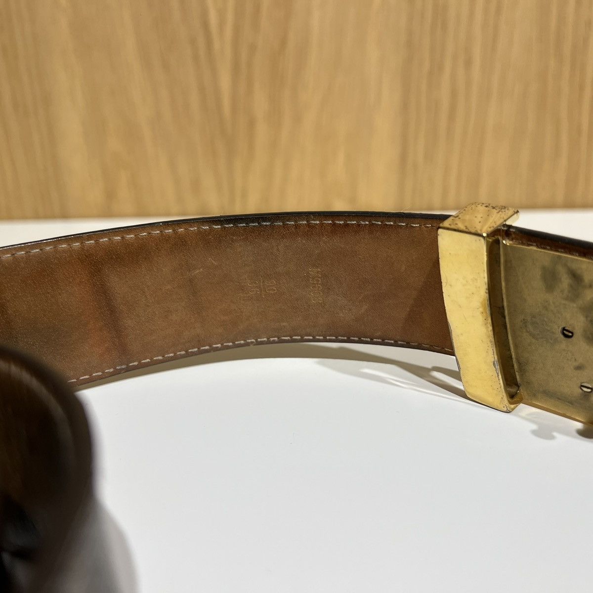 Louis Vuitton 🔹Louis Vuitton Logo Buckle Leather Belt Size 36 - 2 Thumbnail