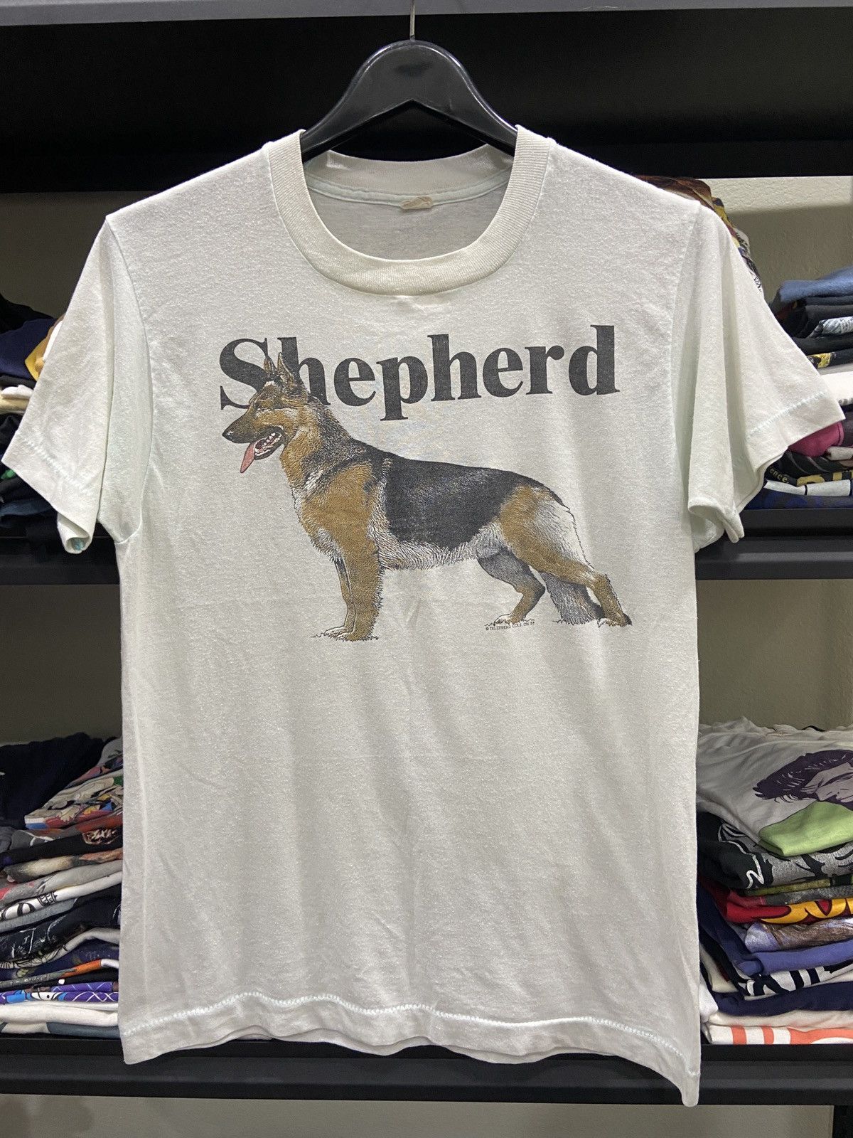 Big Dogs × Vintage Vintage 1988s Shepherd Dog K9 animal TShirt Size US M / EU 48-50 / 2 - 2 Thumbnail