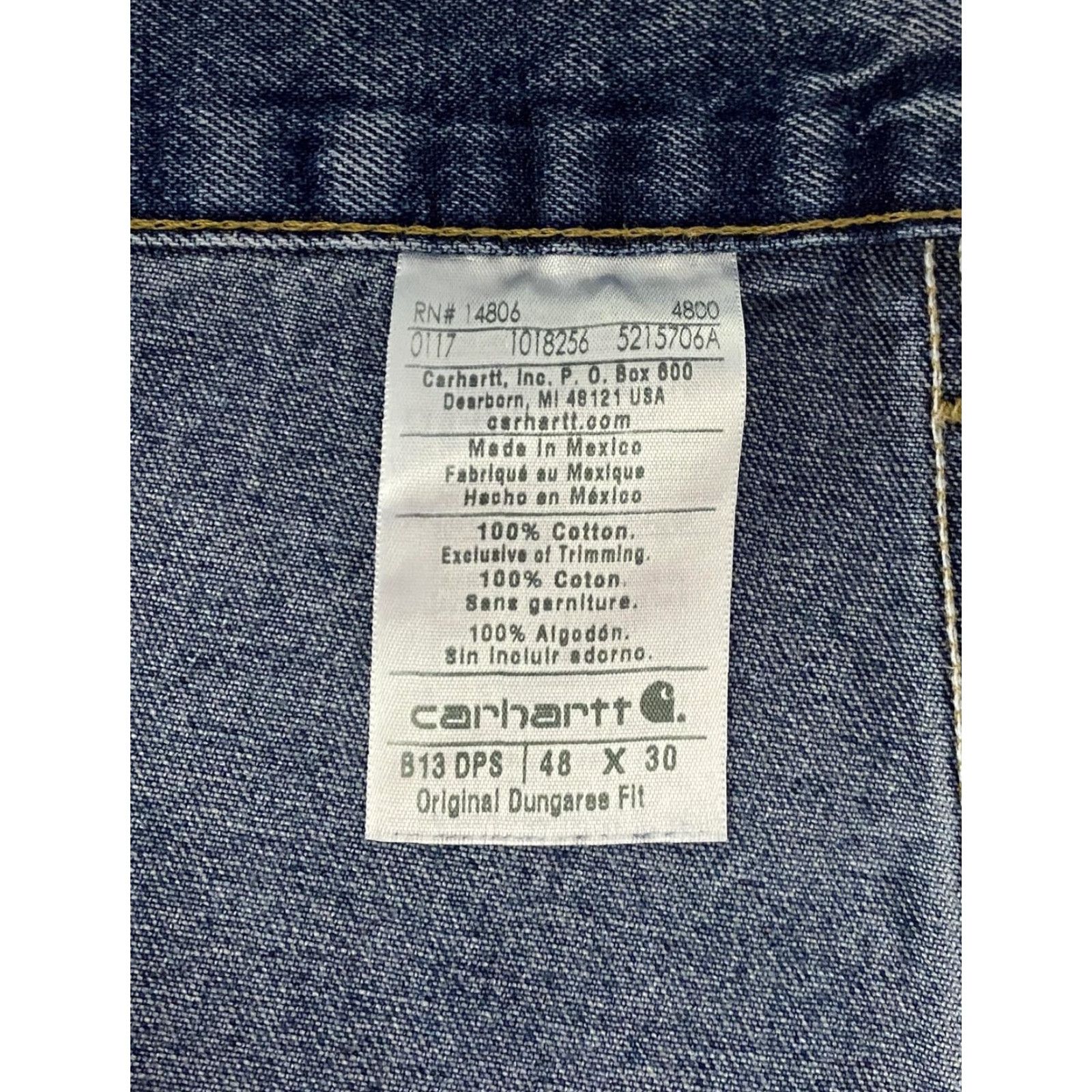 Carhartt Carhartt Jeans Mens 48x30 Blue B13 DPS Original Dungarees Work Utility Carpenter Jeans Size US 32 / EU 48 - 7 Thumbnail
