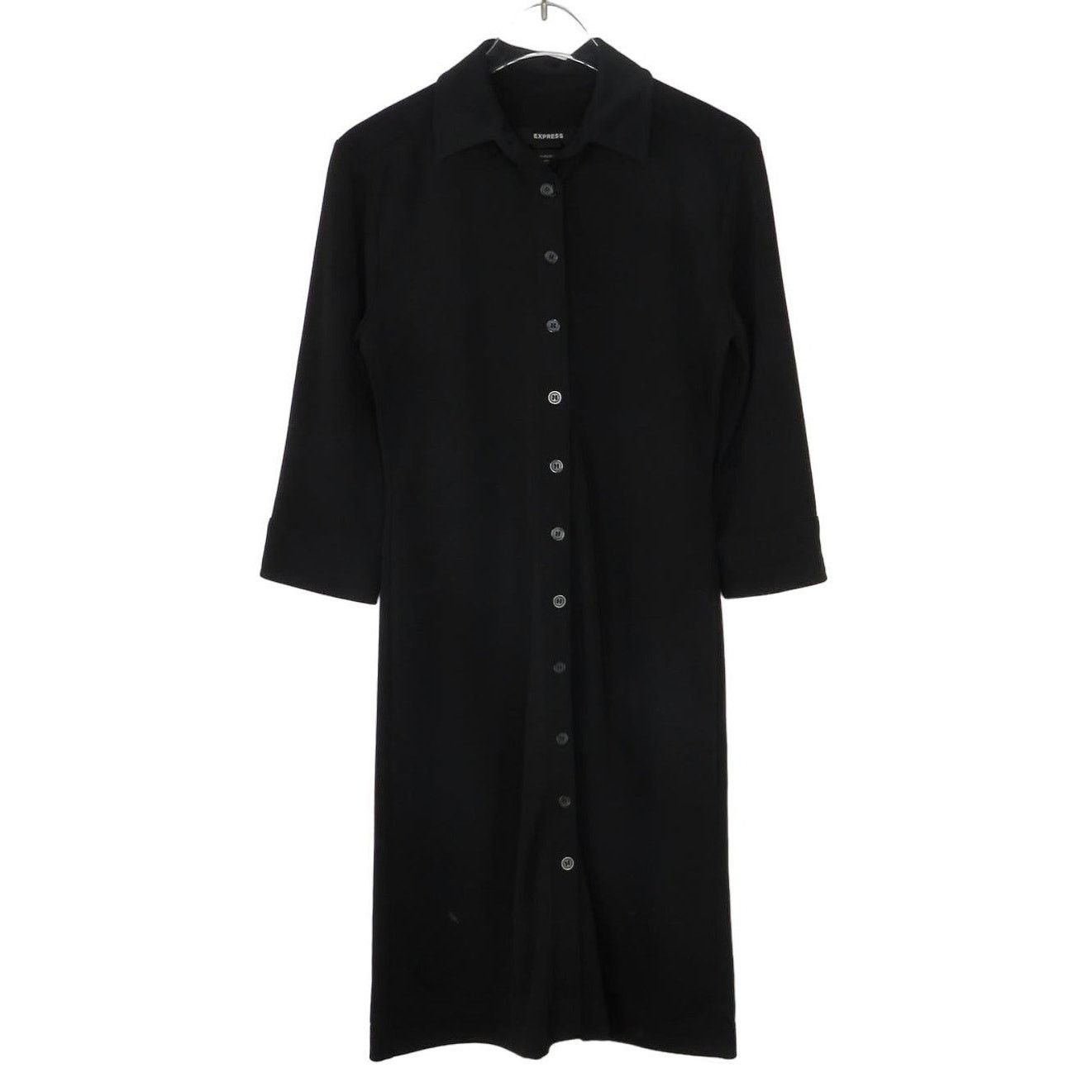 Express Express Black Button Down Long Sleeve Dress Classic Small Size S / US 4 / IT 40 - 2 Thumbnail