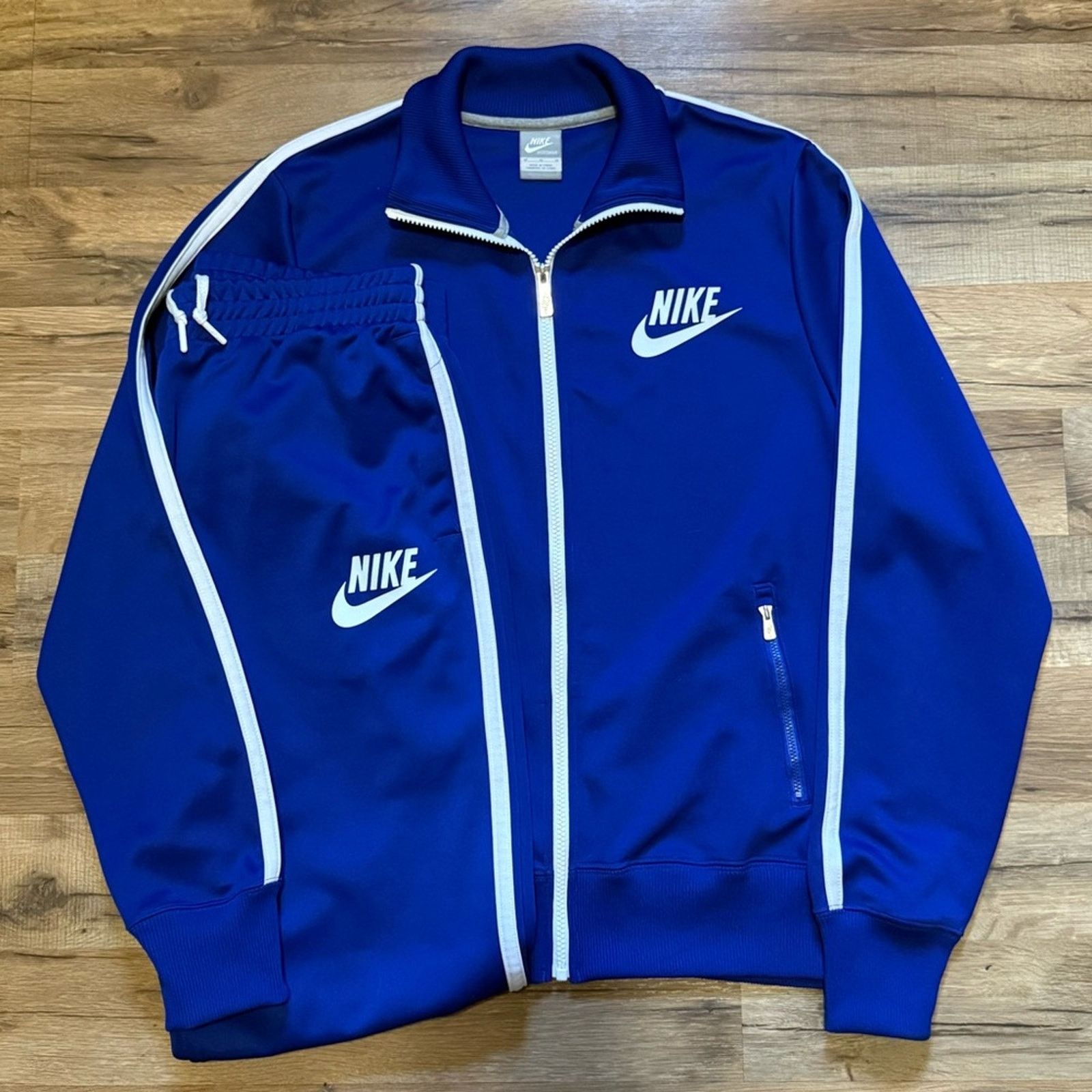 Nike Y2K Nike Zip Up Sweatpants Matching Set Sweatsuit Royal Blue Size US M / EU 48-50 / 2 - 1 Thumbnail