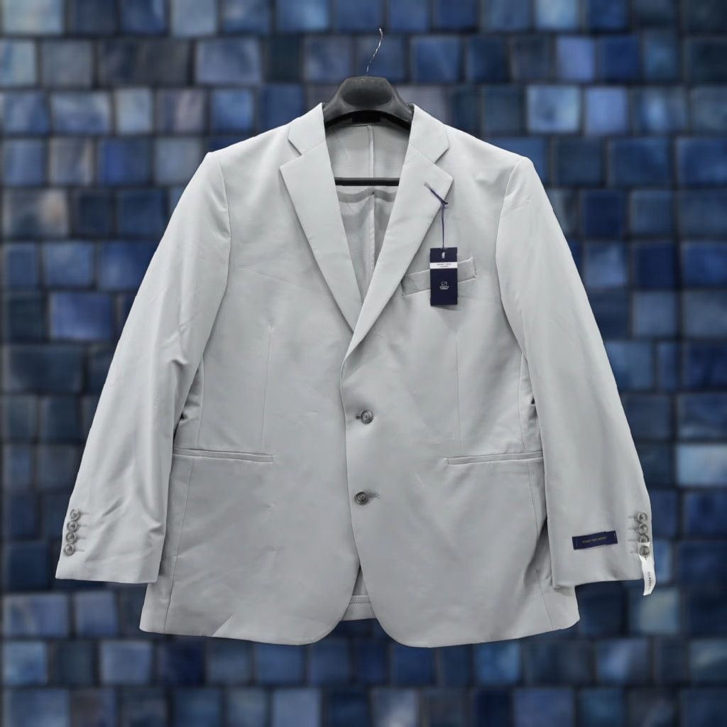 Stafford Mens Smart Tech Classic Fit Gray Wrinkle Recovery Blazer 44 Short NWT