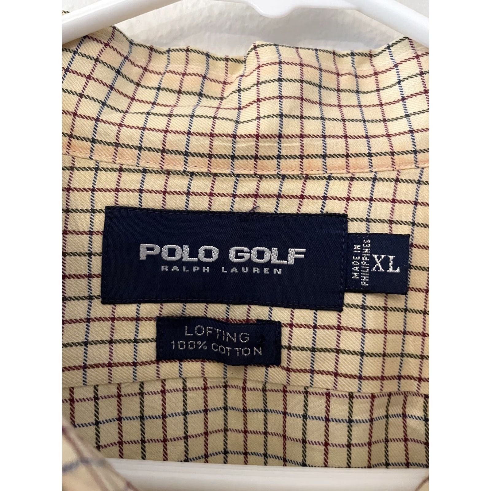 Ralph Lauren VINTAGE Polo Golf Ralph Lauren Lofting Mens Yellow BLACK Long Sleeve Button Down XL Shirt Steel? Size US XL / EU 56 / 4 - 2 Thumbnail