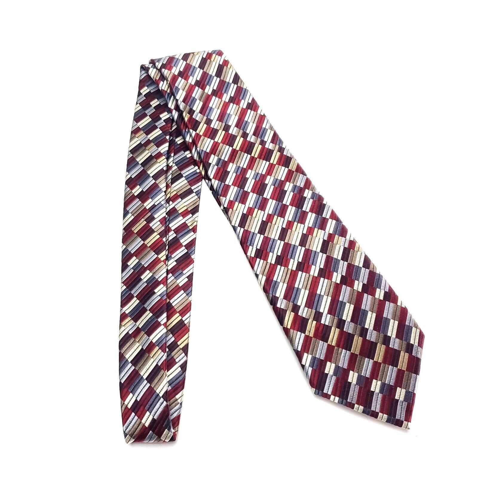 Van Heusen Van Heusen Silk Tie Woven Red Woven Stain Resistant Size ONE SIZE - 7 Thumbnail