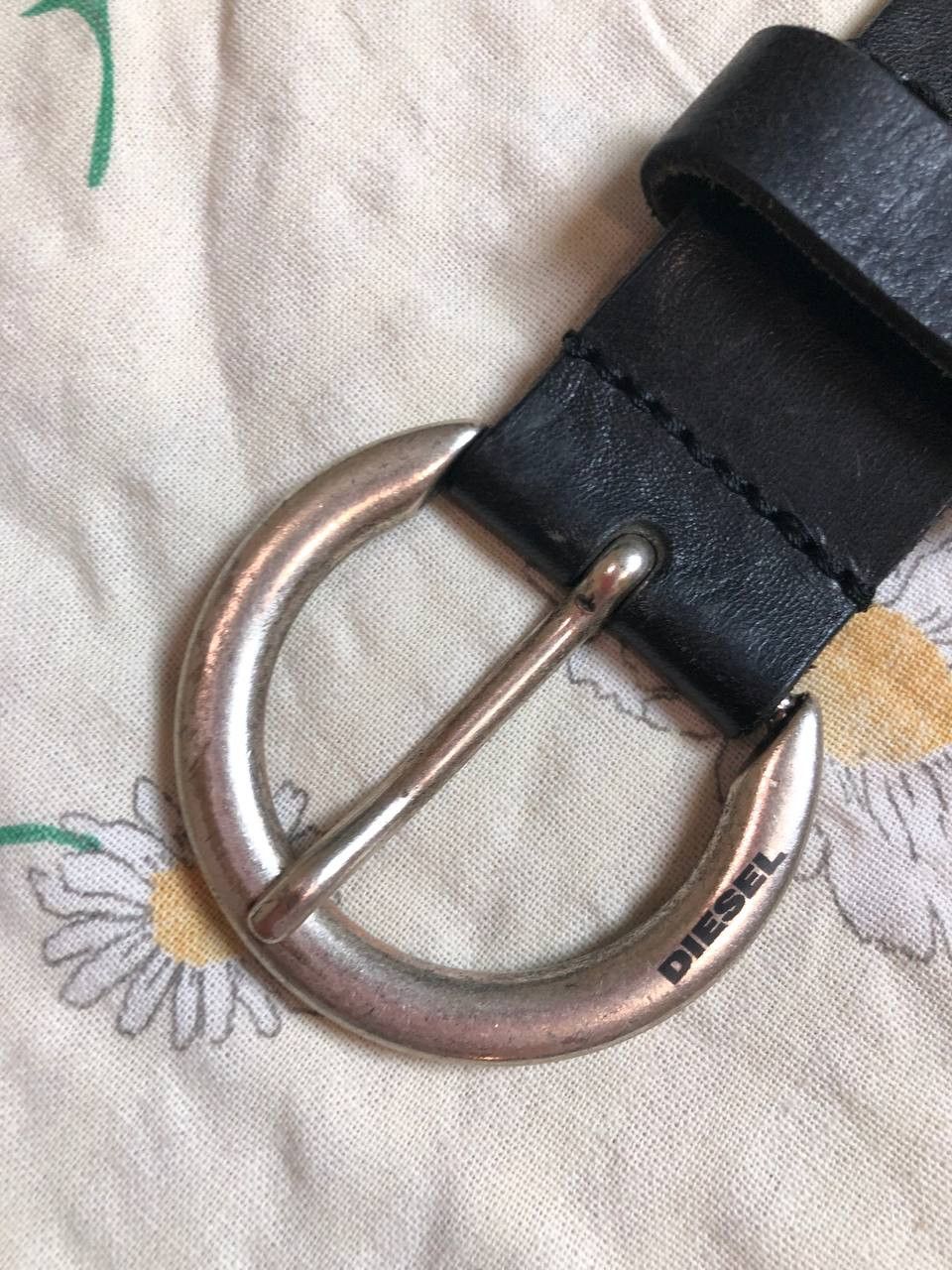 Diesel Diesel Men’s Black Leather Belt Designer Metal Buckle Size ONE SIZE - 2 Thumbnail