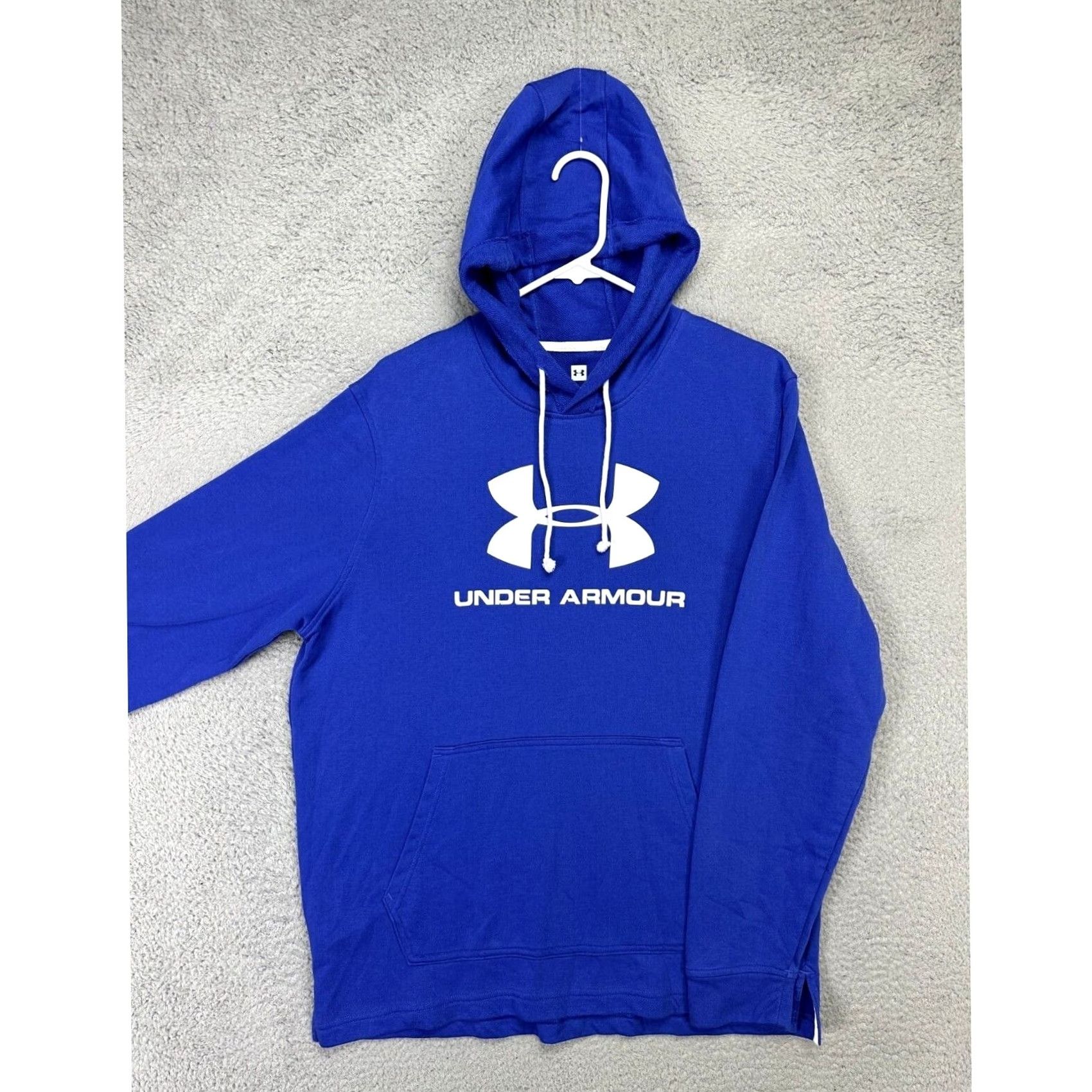 Under Armour Under Armour Sweatshirt Mens Large Blue Graphic Print Hooded Pullover Sweatshirt Pockets Logo Size US L / EU 52-54 / 3 - 3 Thumbnail
