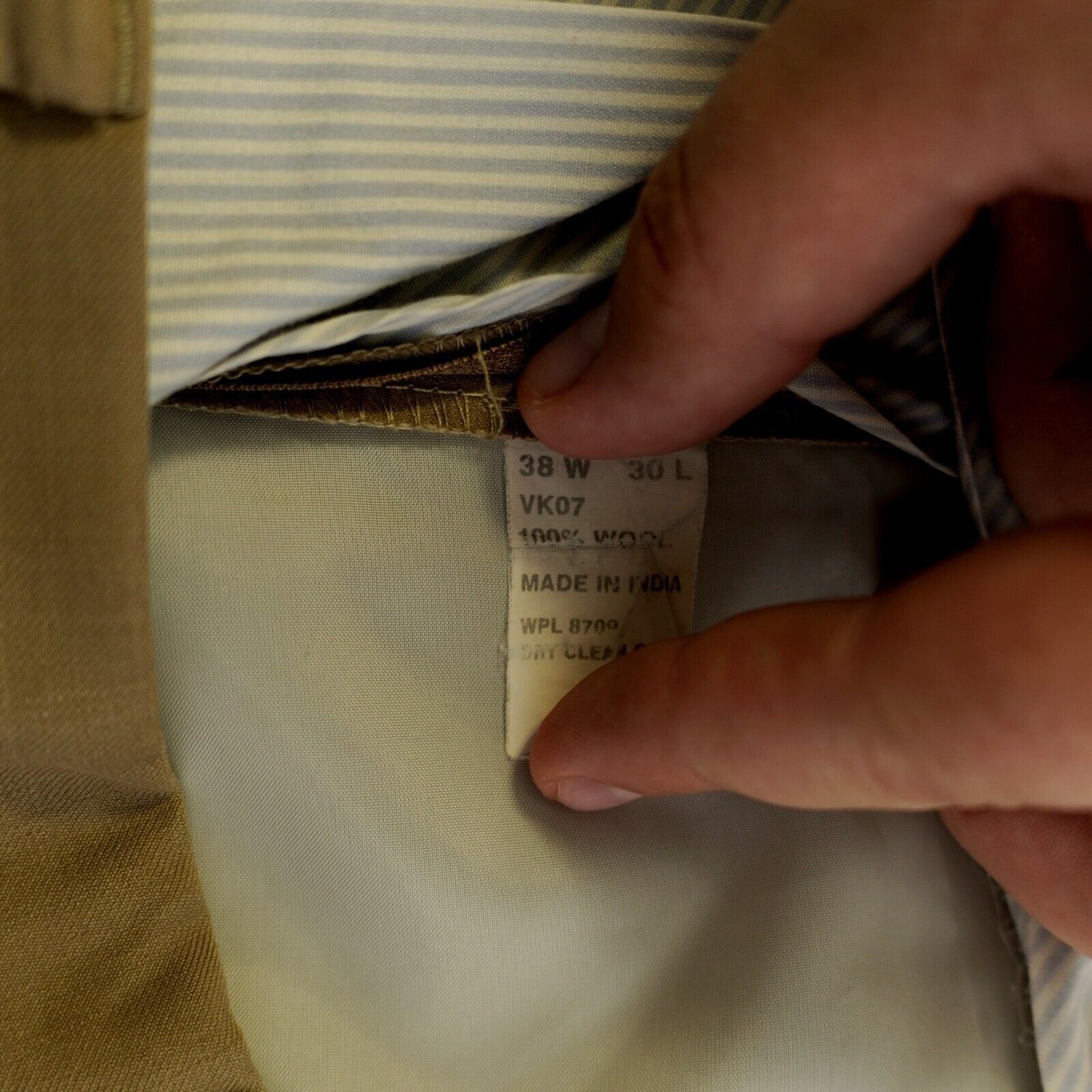 Grant Thomas Grant Thomas Tan Wool Pleated Cuffed Mid Rise Dress Pants 38 Size 38R - 12 Thumbnail