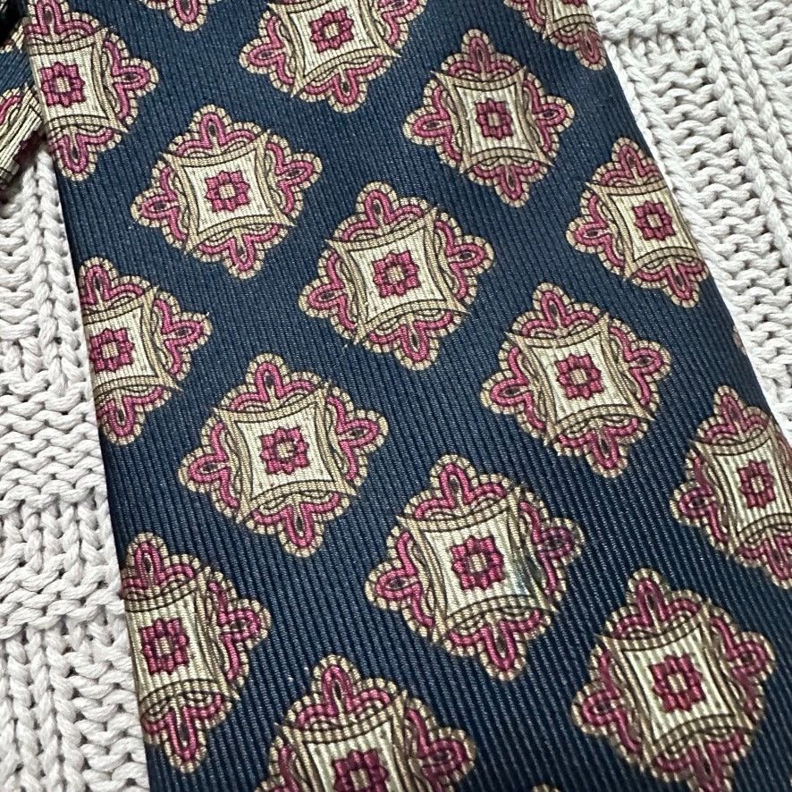 Coach Vintage Coach black geometric Italian silk tie Size ONE SIZE - 2 Thumbnail