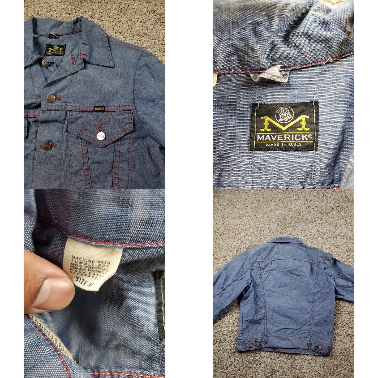 Vintage VINTAGE Blue Bell Trucker Jacket Shirt 70s Mens Chambray USA Made Size 38 Blue Bell Rockabilly 1970s Mens Size US XXS / EU 40 - 8 Thumbnail
