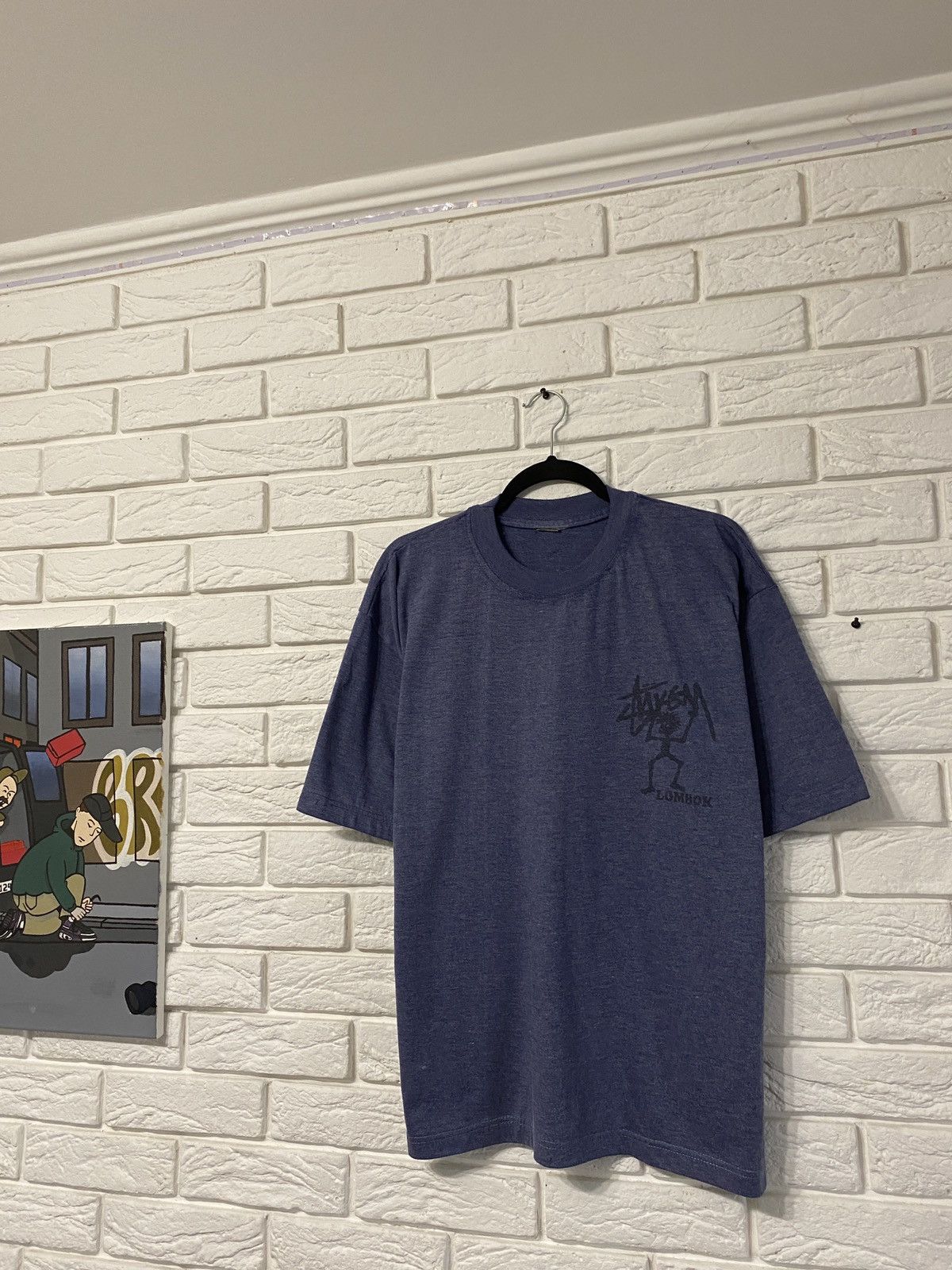 Stussy × Vintage Vintage 90's Stussy Lombok Stickman T- Shirt Size US XL / EU 56 / 4 - 2 Thumbnail