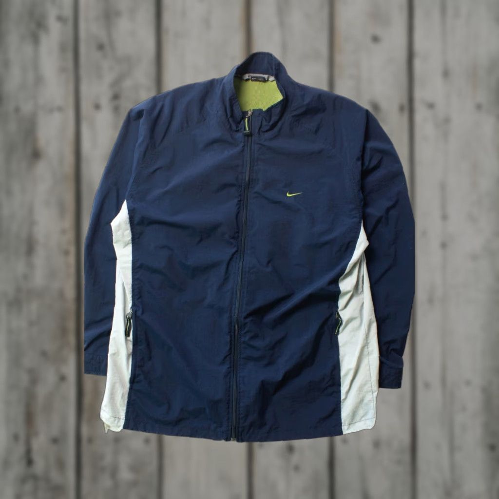 Nike VINTAGE Nike Jacket Navy Blue X-Large Windbreaker Athletic 90s Mens Size US XL / EU 56 / 4 - 1 Thumbnail