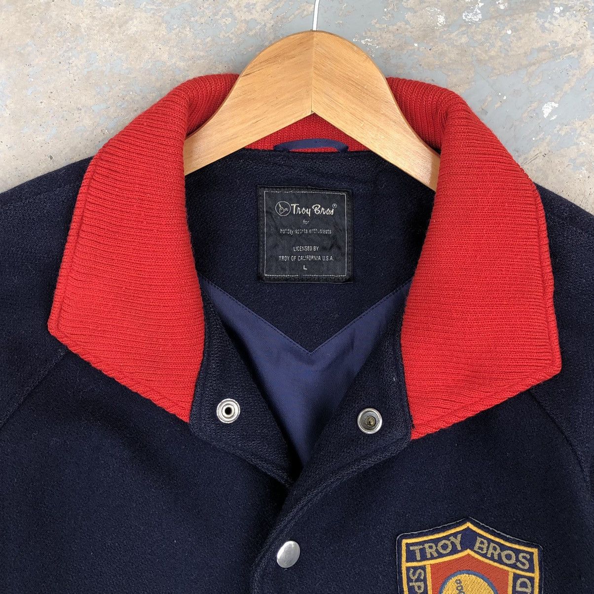 Vintage Vintage TROY BROS Japan Wool Varsity Jacket Size US L / EU 52-54 / 3 - 13 Thumbnail