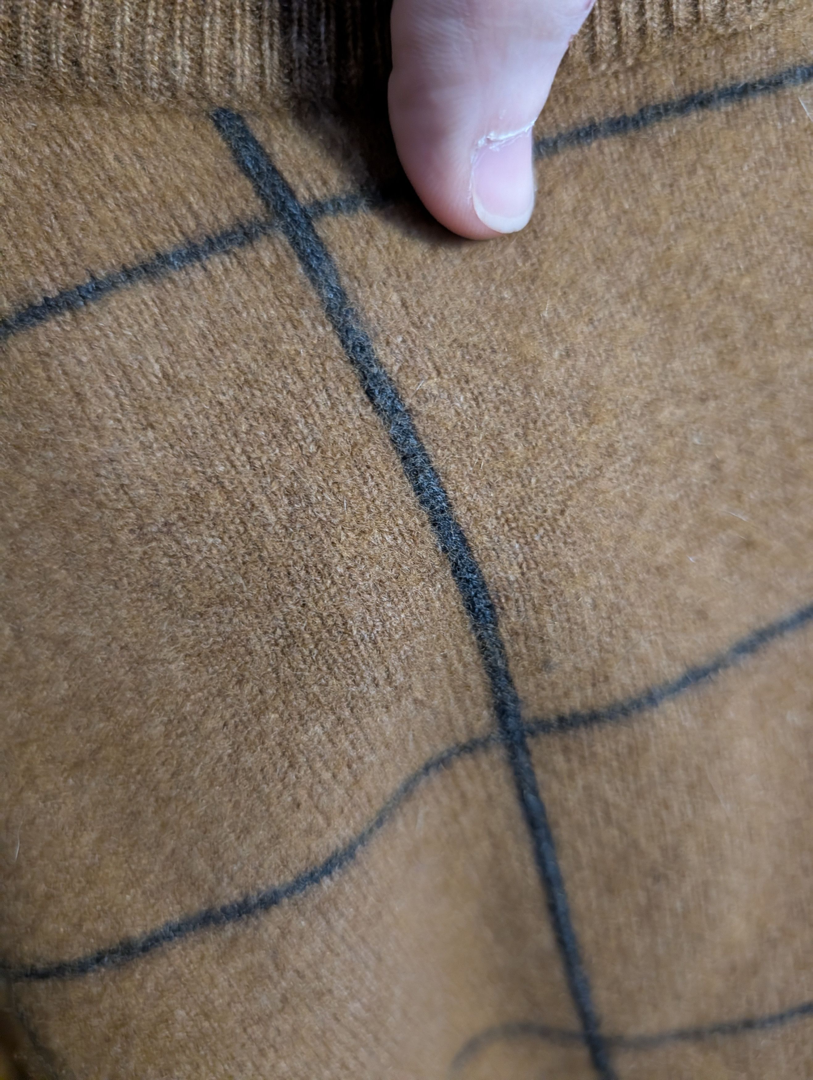 Scott Barber VTG brown check cashmere/wool Italian knit sweater Size US XL / EU 56 / 4 - 3 Thumbnail