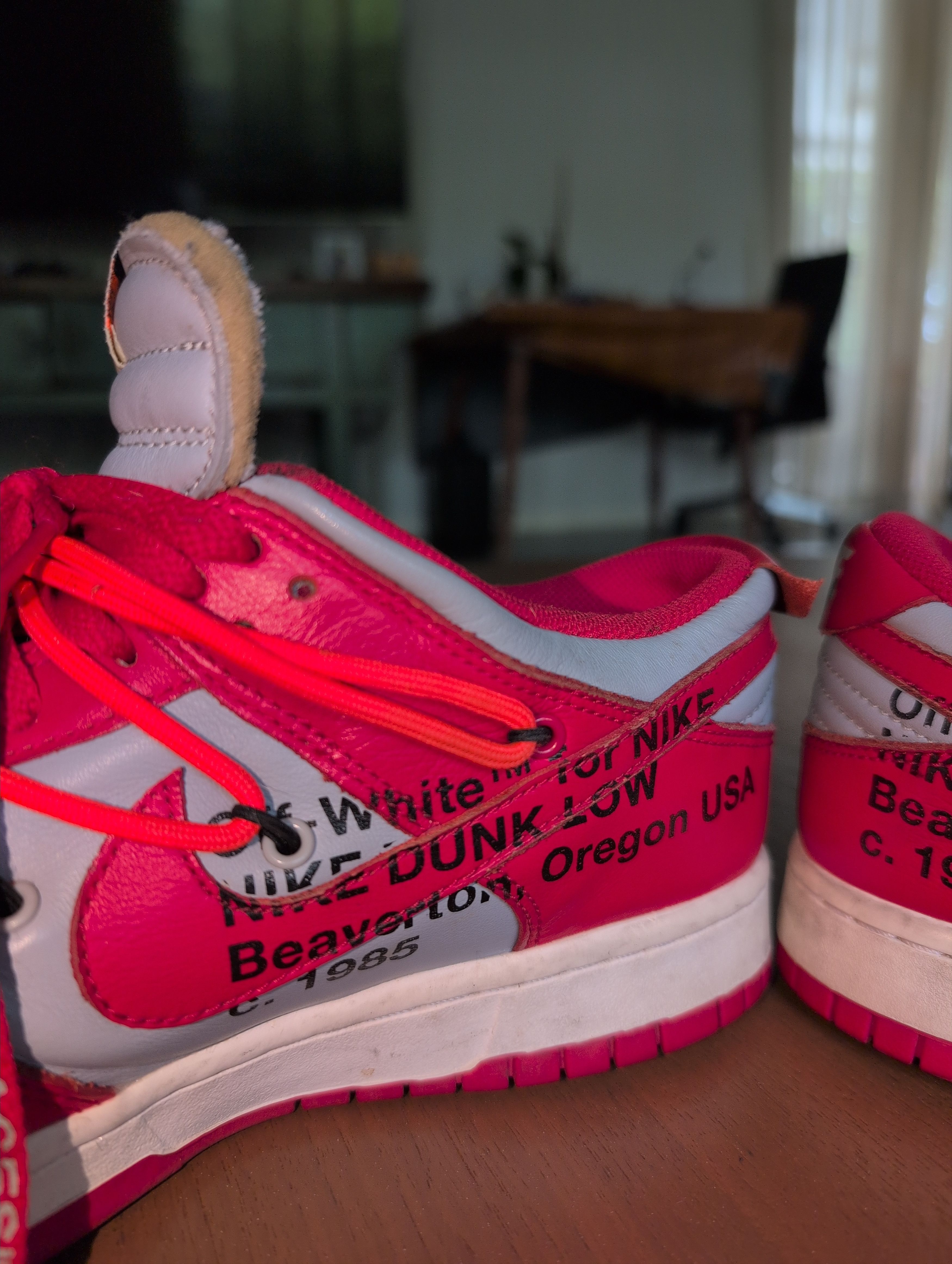 Nike × Off-White Nike Dunk Low Off-White University Red Size US 9.5 / EU 42-43 - 6 Thumbnail