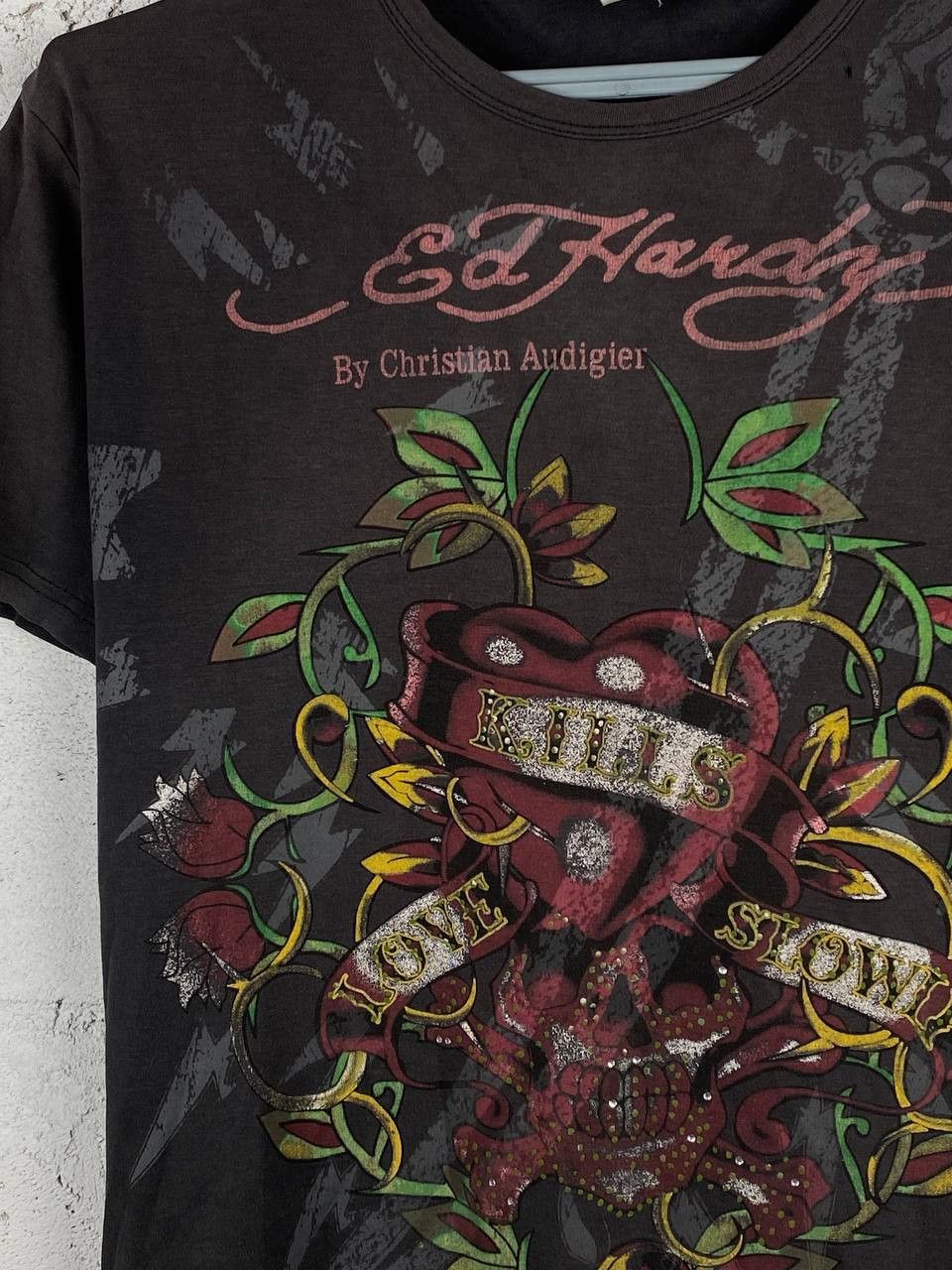 Ed Hardy × Japanese Brand × Vintage Ed Hardy TShirt Vintage Style Big Logo Print Y2K Skull 💀 Size US M / EU 48-50 / 2 - 3 Thumbnail
