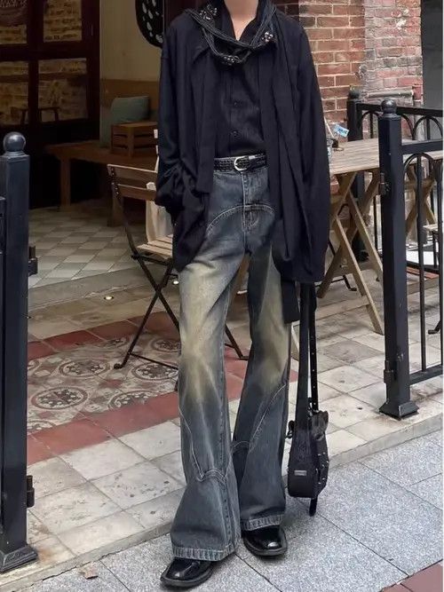Japanese Brand Atsuko x Fujii Light Blue High Street Vintage Loose Jeans Size US 33 - 1 Thumbnail