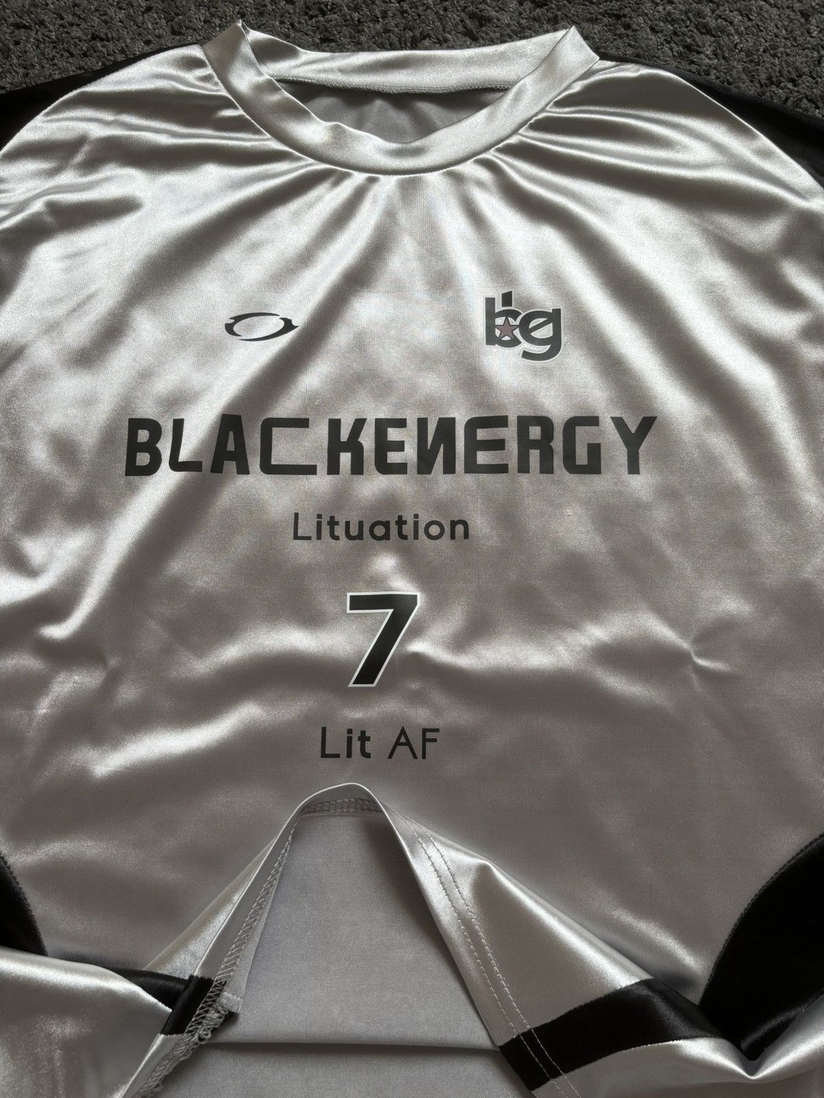Vintage Vintage satin long sleeves racing jersey black energy Size US M / EU 48-50 / 2 - 11 Thumbnail