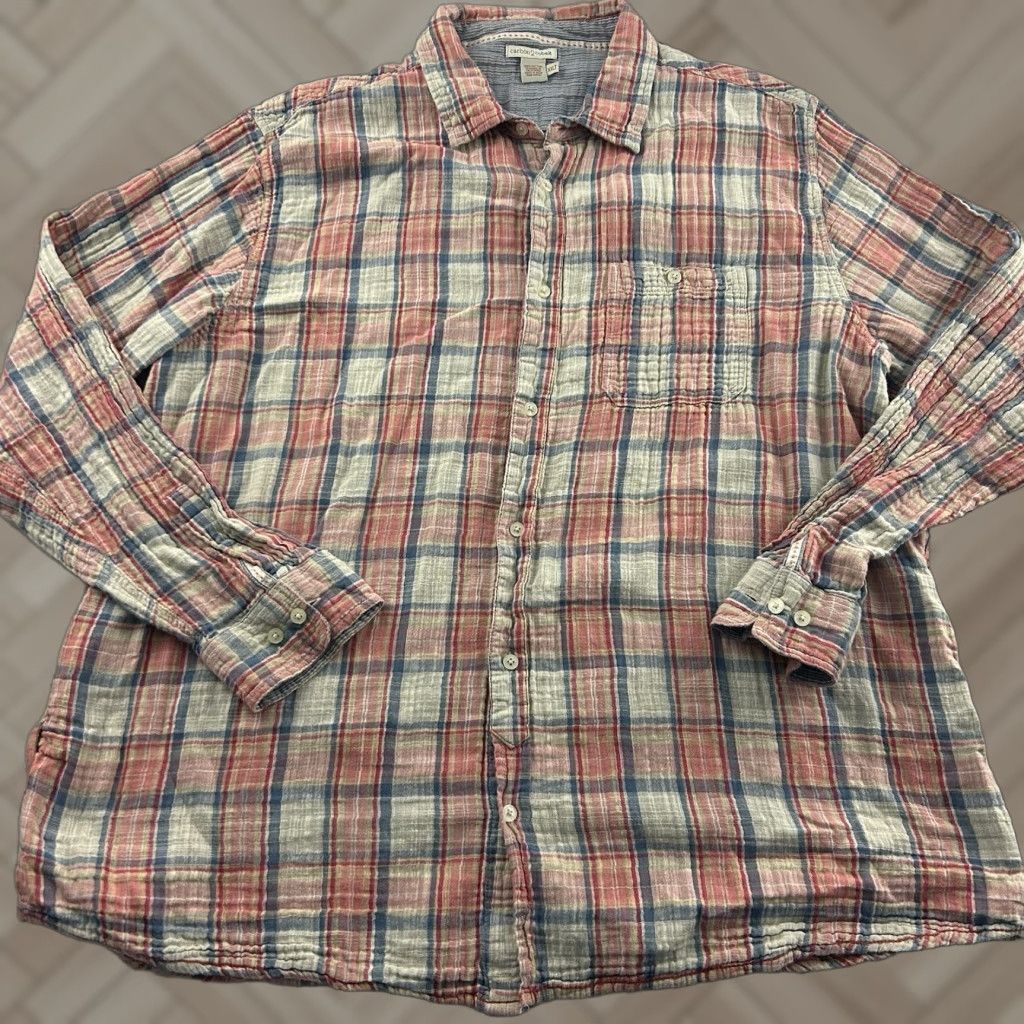 Carbon2Cobalt Carbon 2 Cobalt Plaid Cotton Seersucker Button Front Shirt Mens 2XLT Long Sleeve, Multicolor, Big & Tall, Button-Up Size US XXL / EU 58 / 5 - 1 Thumbnail