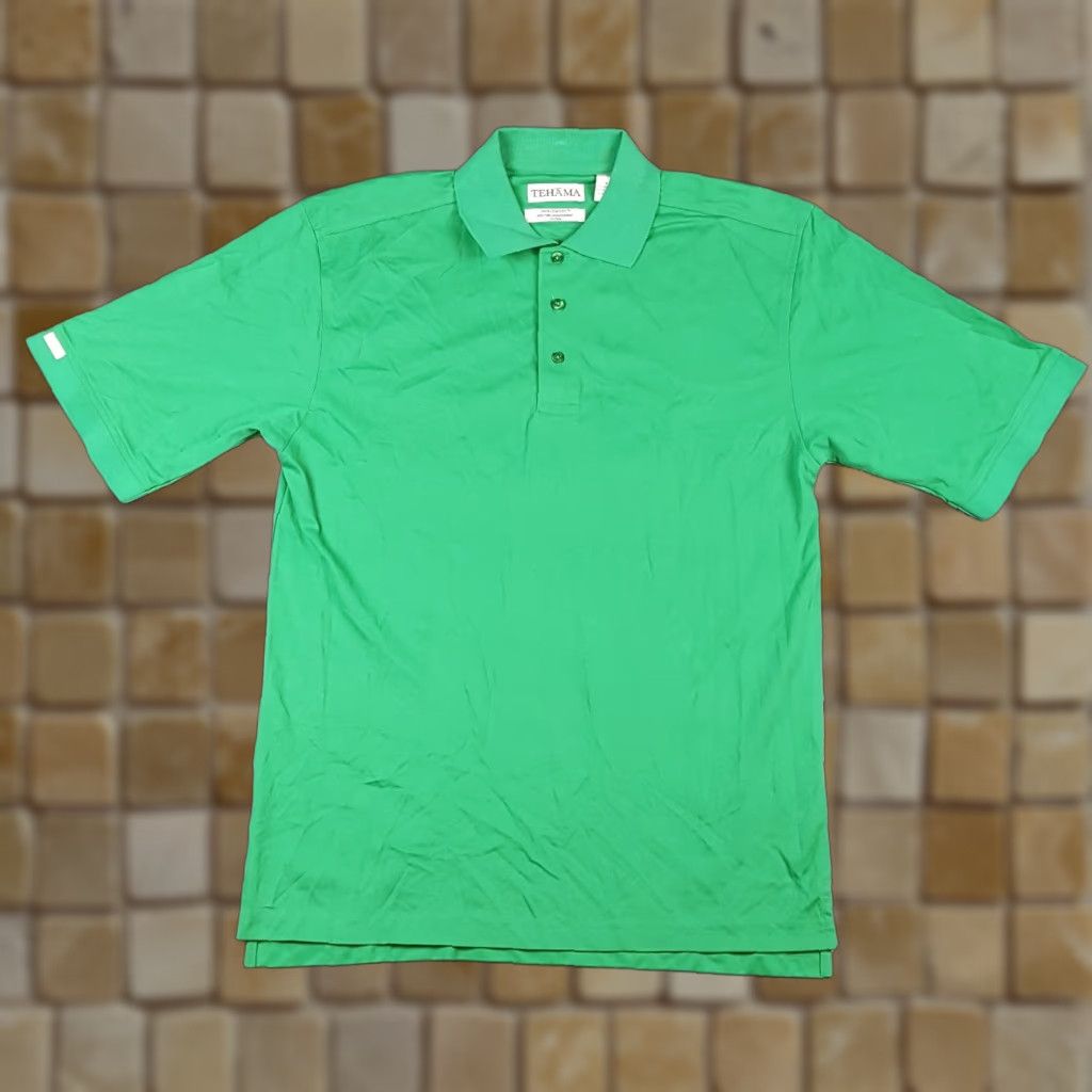 Vintage VINTAGE Tehama Green Athletic Fit Polo Shirt Mens Size M Short Sleeve Button Collar Golf 90s Preppy Size US M / EU 48-50 / 2 - 1 Thumbnail