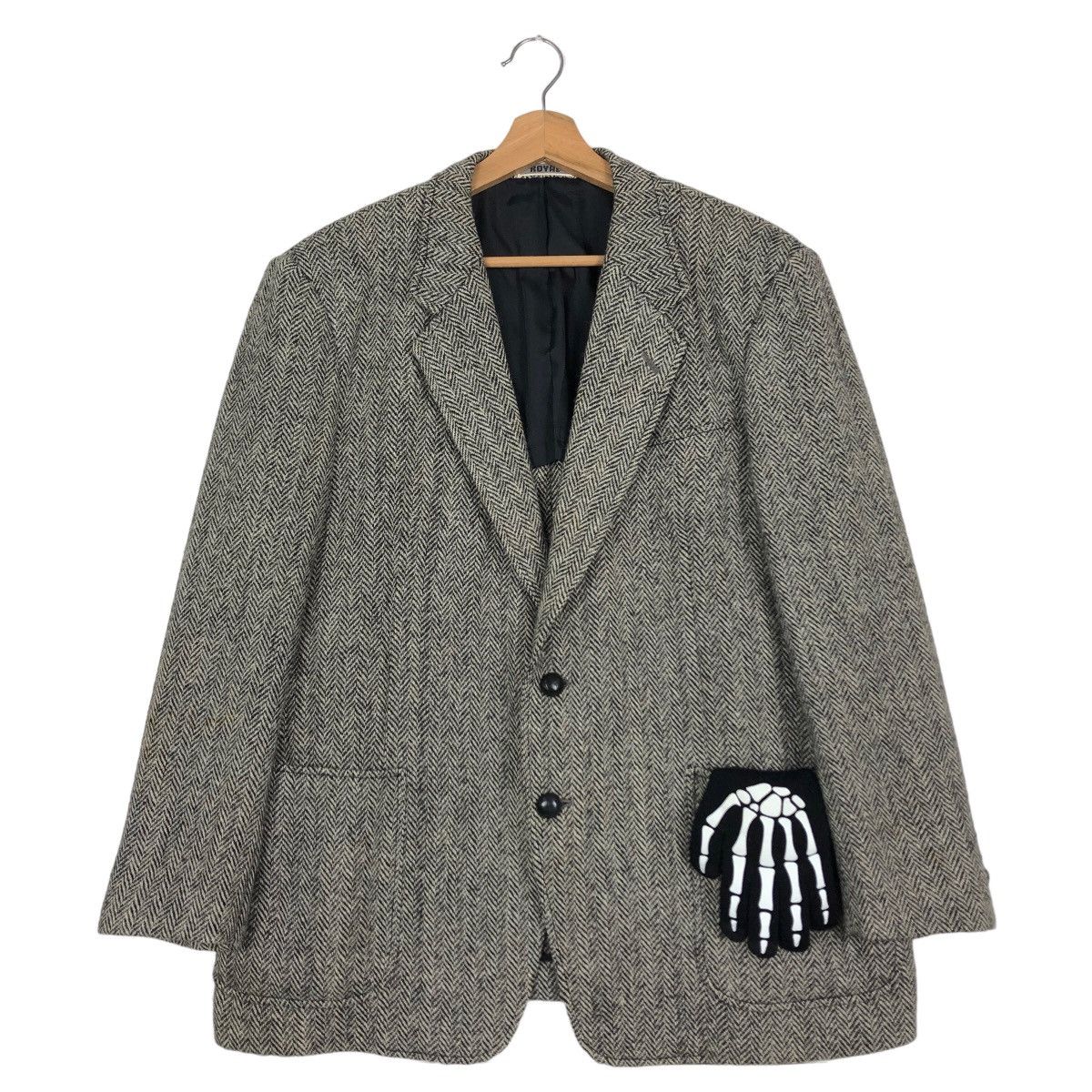 Harris Tweed 🔥Vintage Harris Tweed Wool Double Breast Jacket Herringbone Size US M / EU 48-50 / 2 - 2 Thumbnail