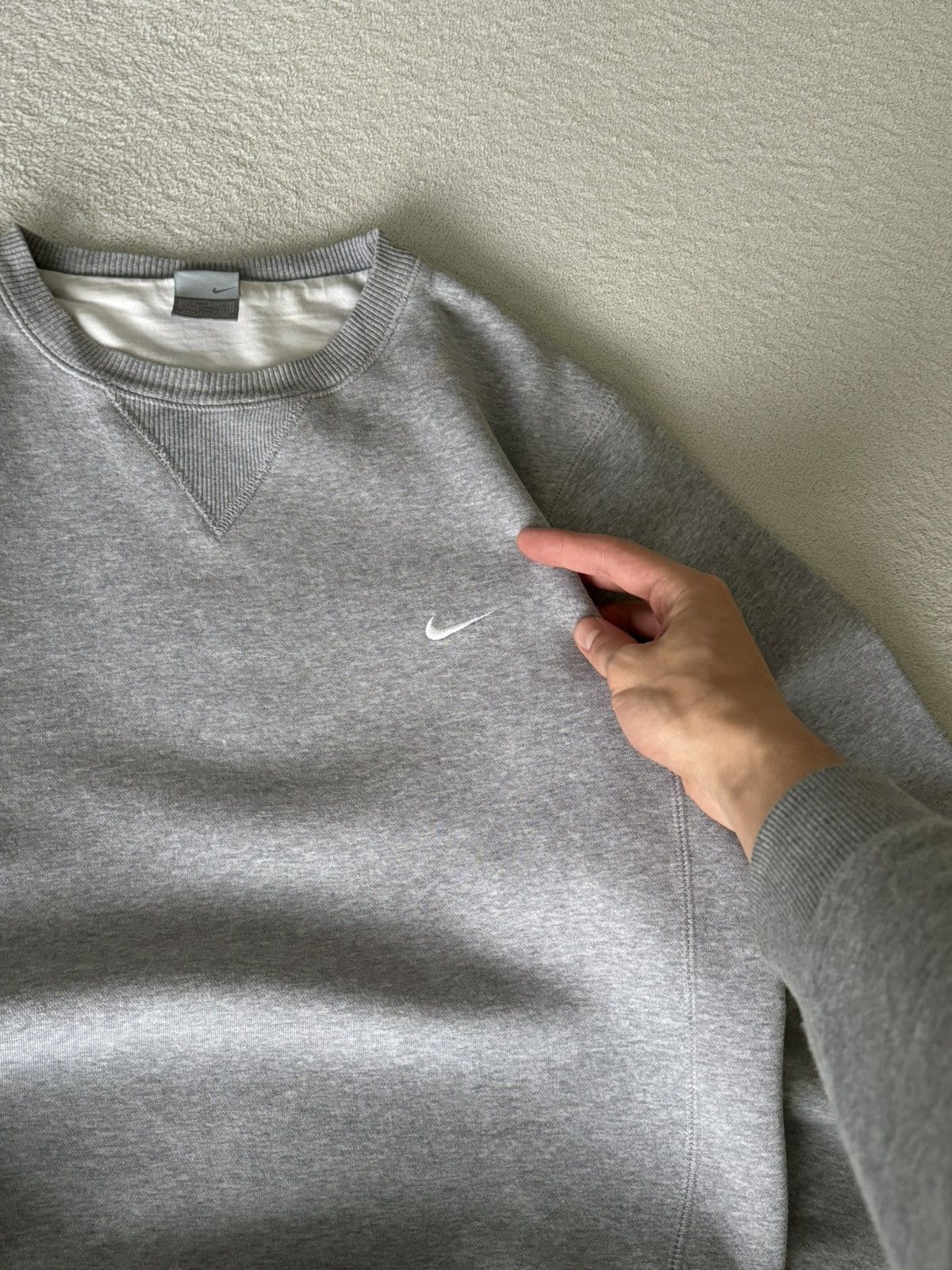 Nike × Vintage Vintage Nike oversized Y2K grey sweater Size US M / EU 48-50 / 2 - 6 Thumbnail