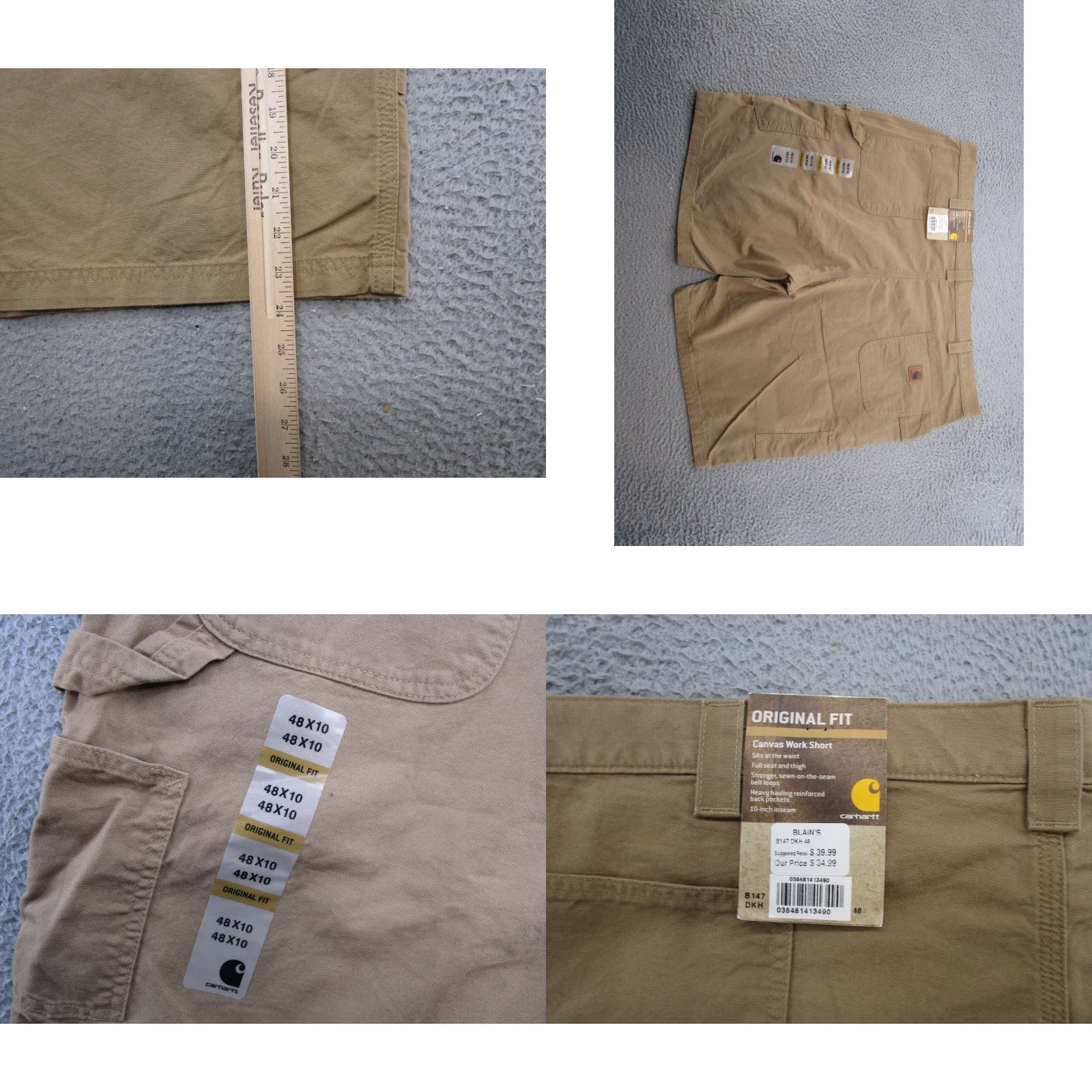 Carhartt Carhartt Original Fit Canvas Work Short Shorts Men’s 48 Brown Cargo 10 Inseam NEW B147 DKH Size US 32 / EU 48 - 8 Thumbnail