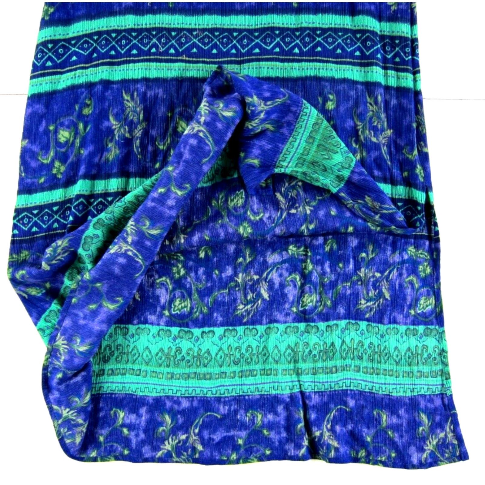 Vintage VTG Betsey Lauren 100% Rayon Blue Green Floral Maxi Long Tank Sun Dress 8 Size M / US 6-8 / IT 42-44 - 6 Thumbnail