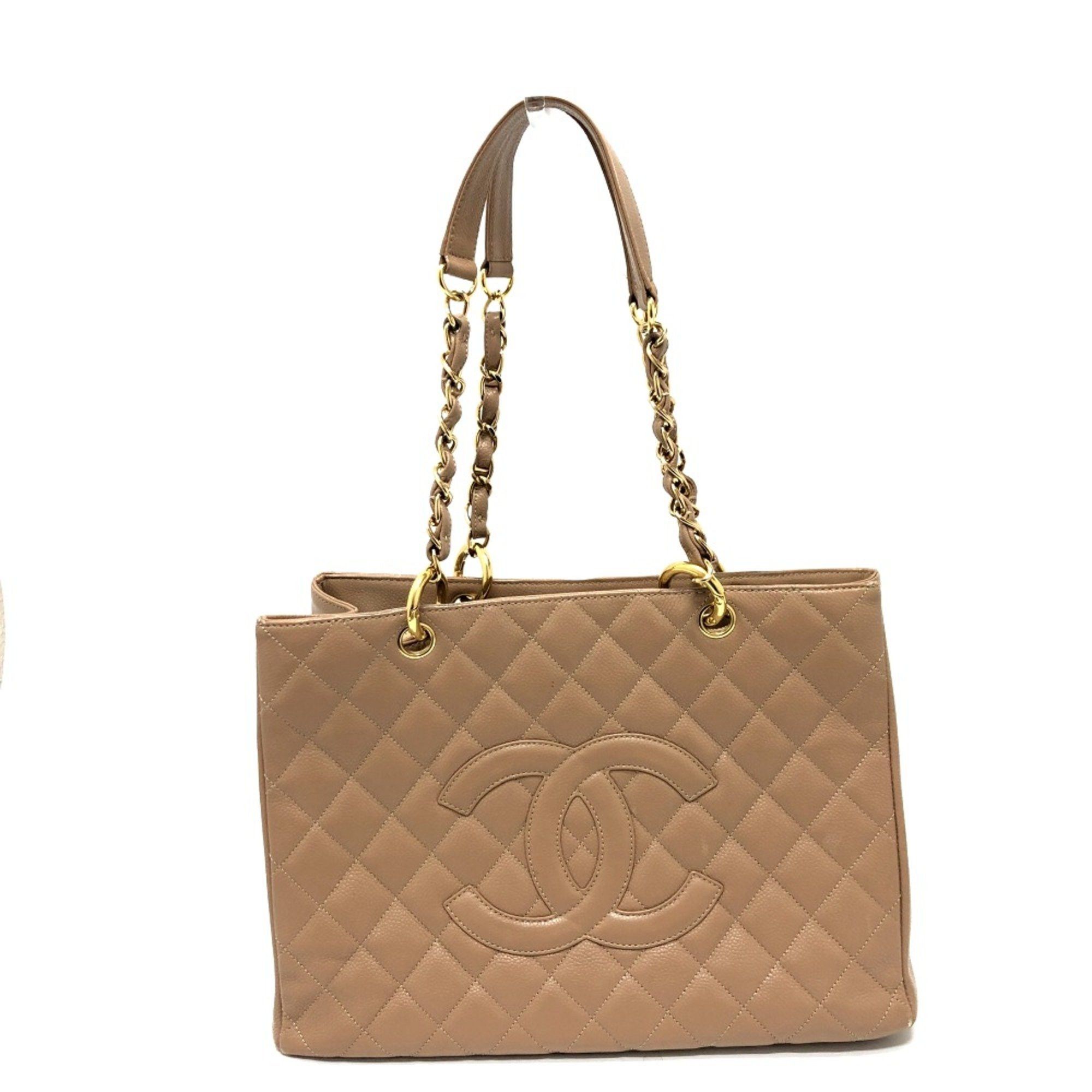 Chanel Chanel Tote Bag Double Chain Bags Shoulder Bag Beige GoldHardware Size ONE SIZE - 1 Thumbnail
