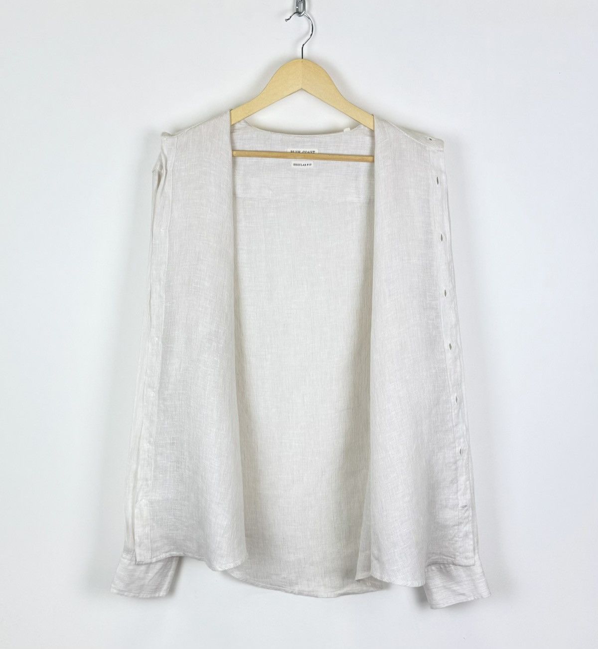 Blue Coast Yachting Linen Long Sleeve Shirt Beige Top, Men's (Size Xl) — image 6 of 6