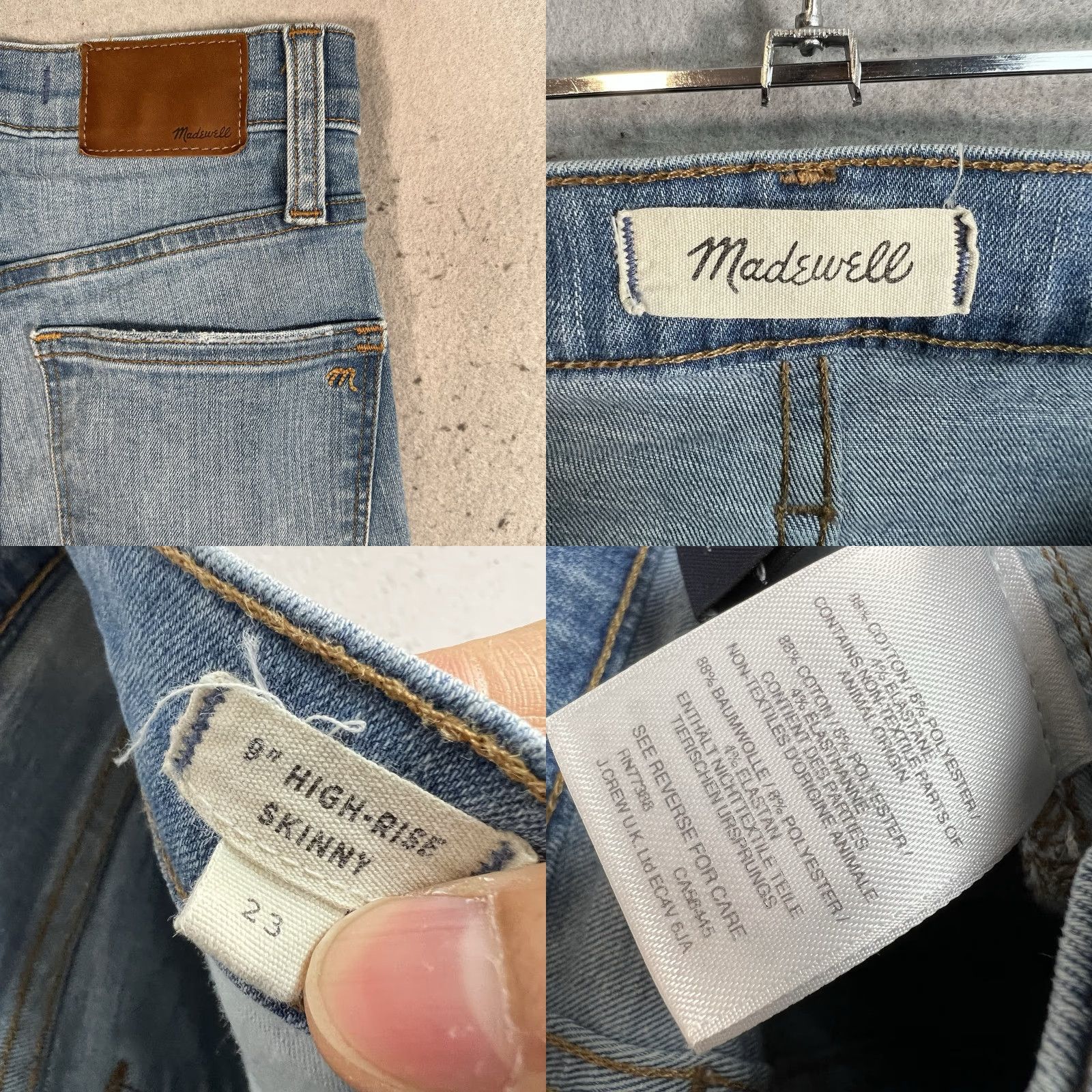 Madewell Madewell 9" High-Rise Skinny Jeans in Ontario Wash Distressed-Hem Edition 23 Women Jeans Size 40" / US 18 - 8 Thumbnail