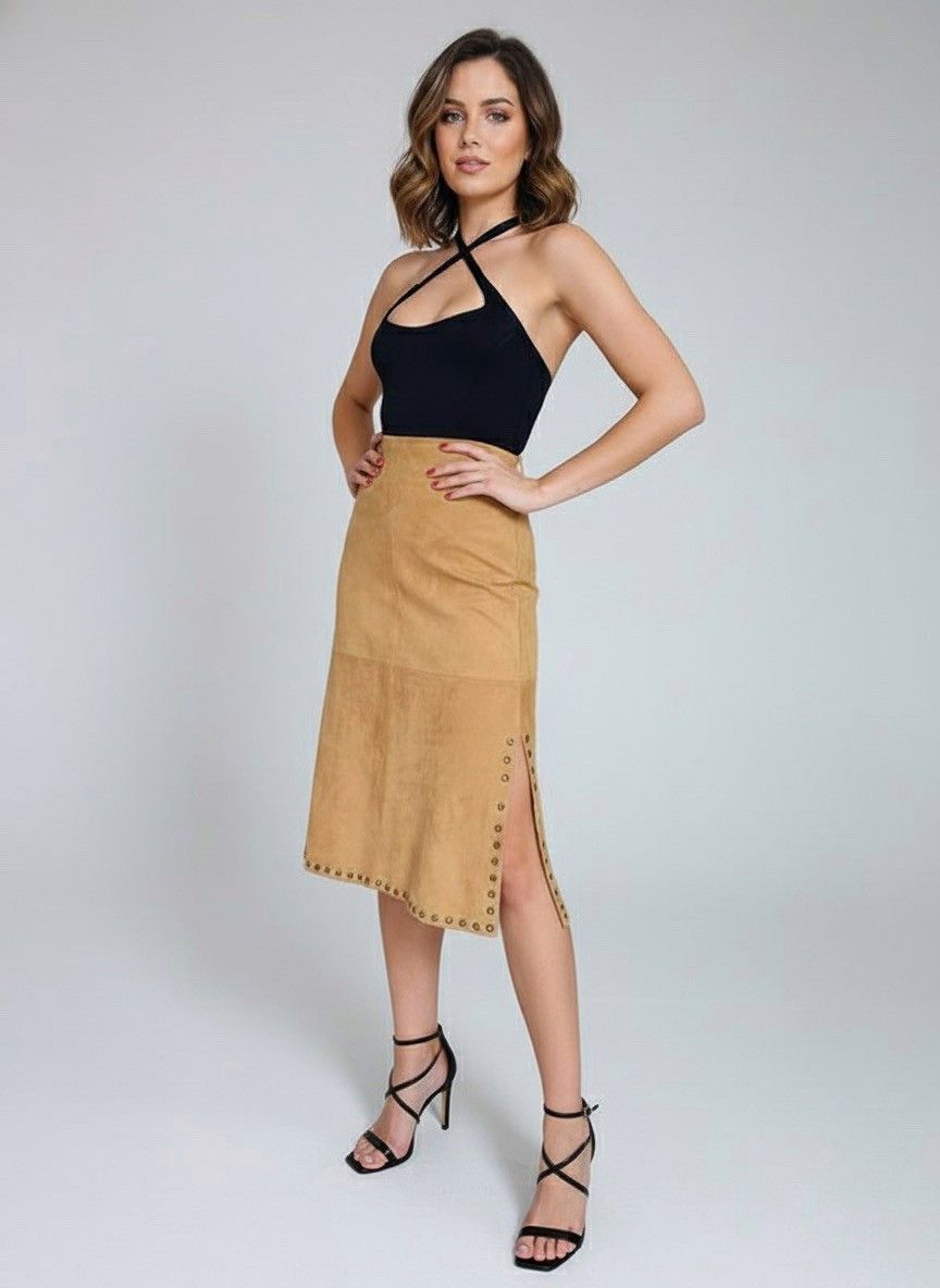 Other karma suede mini skirt — soft luxury italian design Size 32" / US 10 / IT 46 - 1 Thumbnail