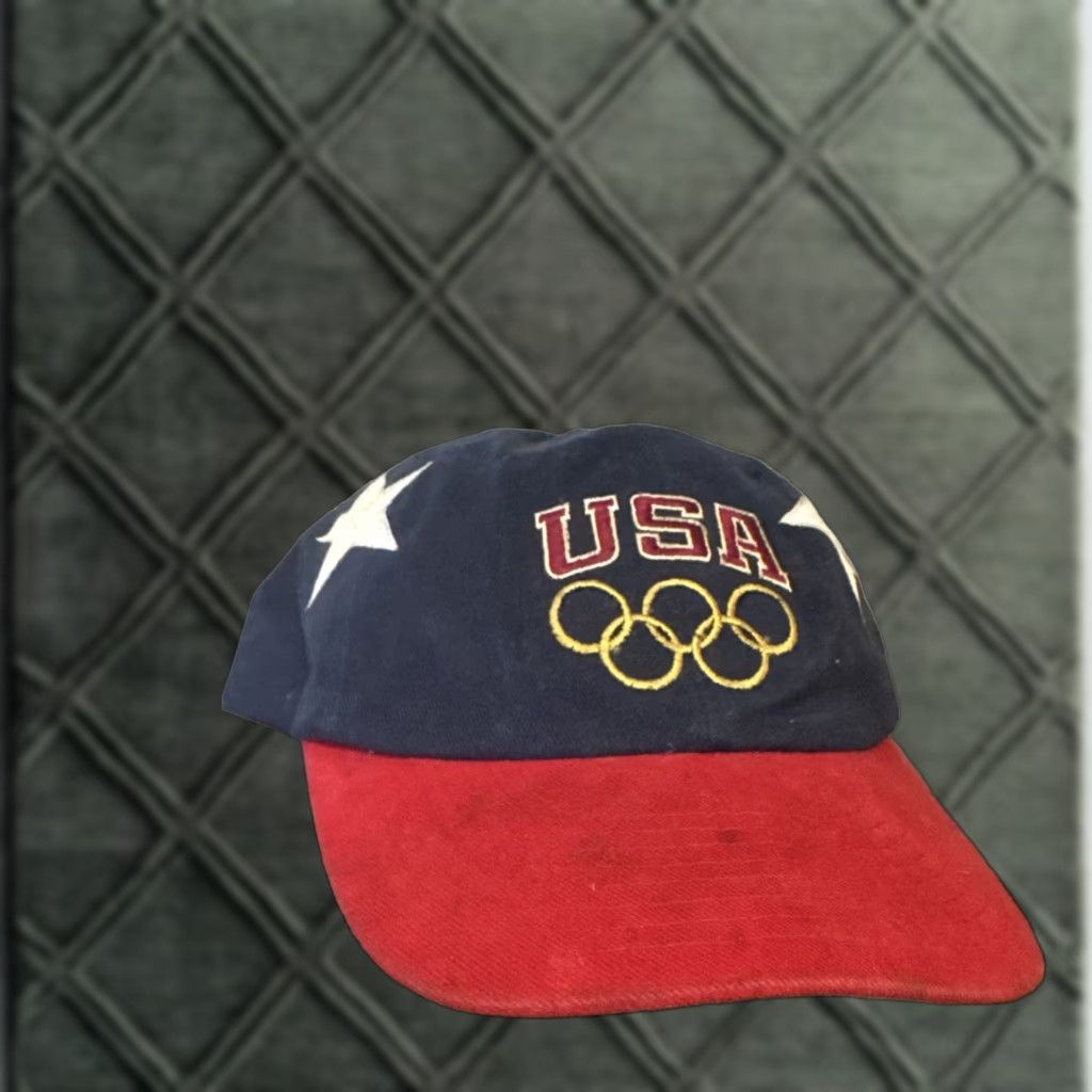 Champion VINTAGE Champion USA Olympics 90s Atlanta Snapback Hat Cap Men One Size Blue USA Snapback Cap Mens Size ONE SIZE - 1 Thumbnail