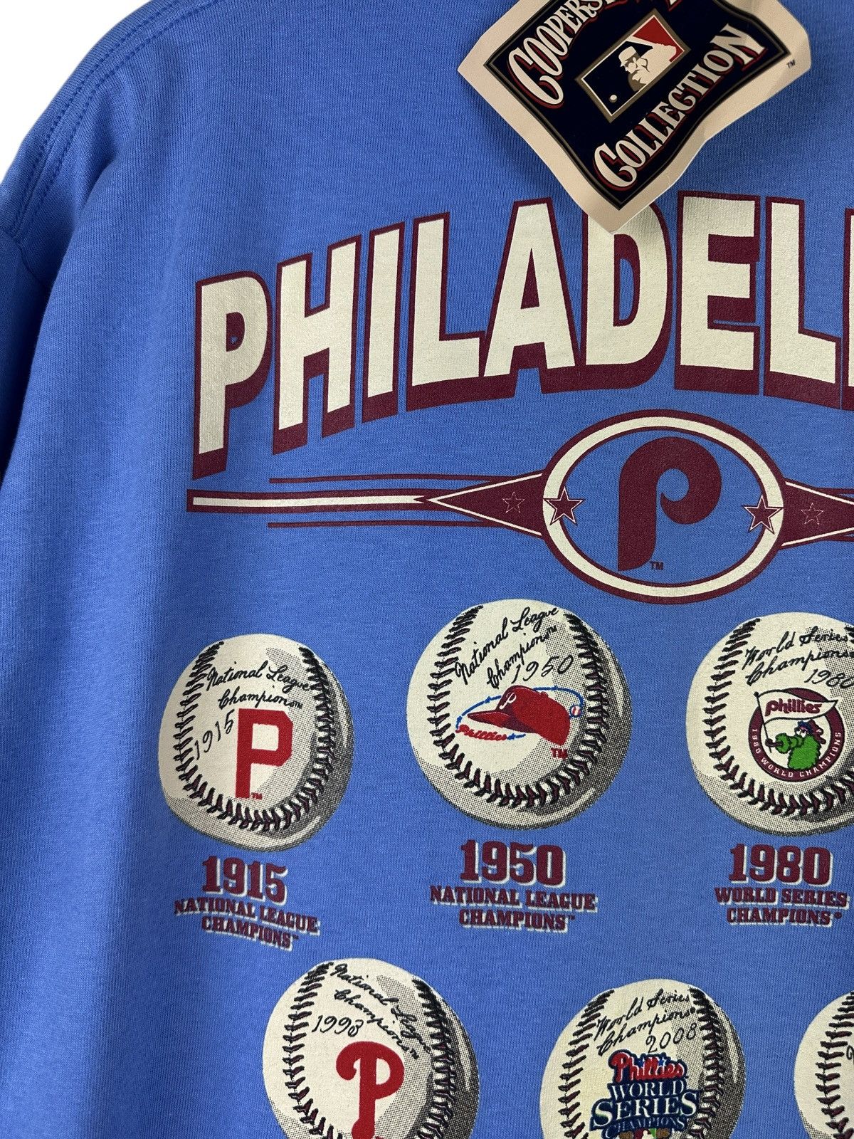 Majestic NWT🏷️ Philadelphia Phillies MLB Archive T-Shirt Cooperstown Size US M / EU 48-50 / 2 - 6 Thumbnail