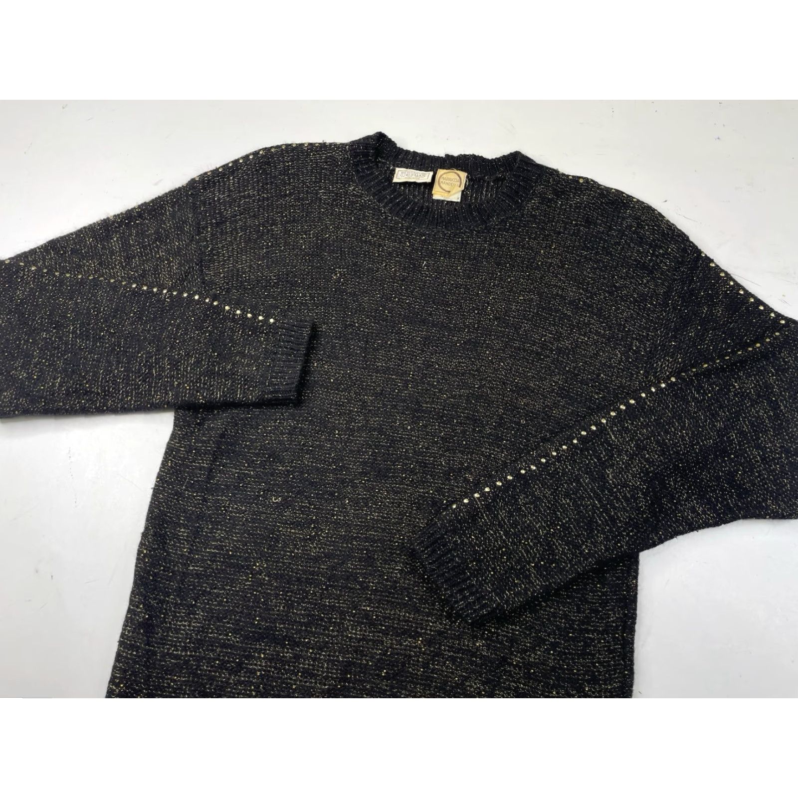 Krizia VINTAGE Krizia Sweater Wool Knit Crew Neck Long Sleeve Medium Black Women Pullover Glitter Metal 90s Size M / US 6-8 / IT 42-44 - 2 Thumbnail