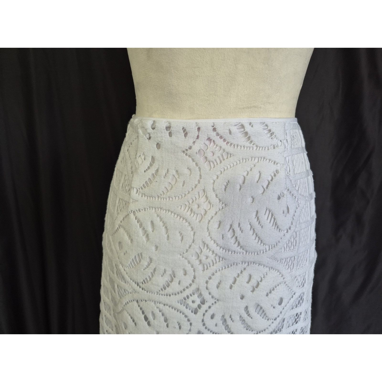 Lilly Pulitzer Lilly Pulitzer White Leafy Lace Pencil Side Zip-Up Skirt XS Size 25" / US 0 / IT 36 - 3 Thumbnail