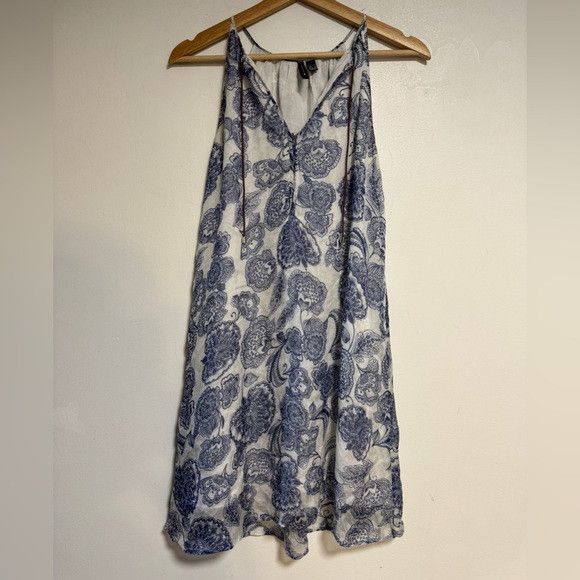 Mango MNG Collection Silk Blue Floral Halter Dress - Size S Size S / US 4 / IT 40 - 8 Thumbnail