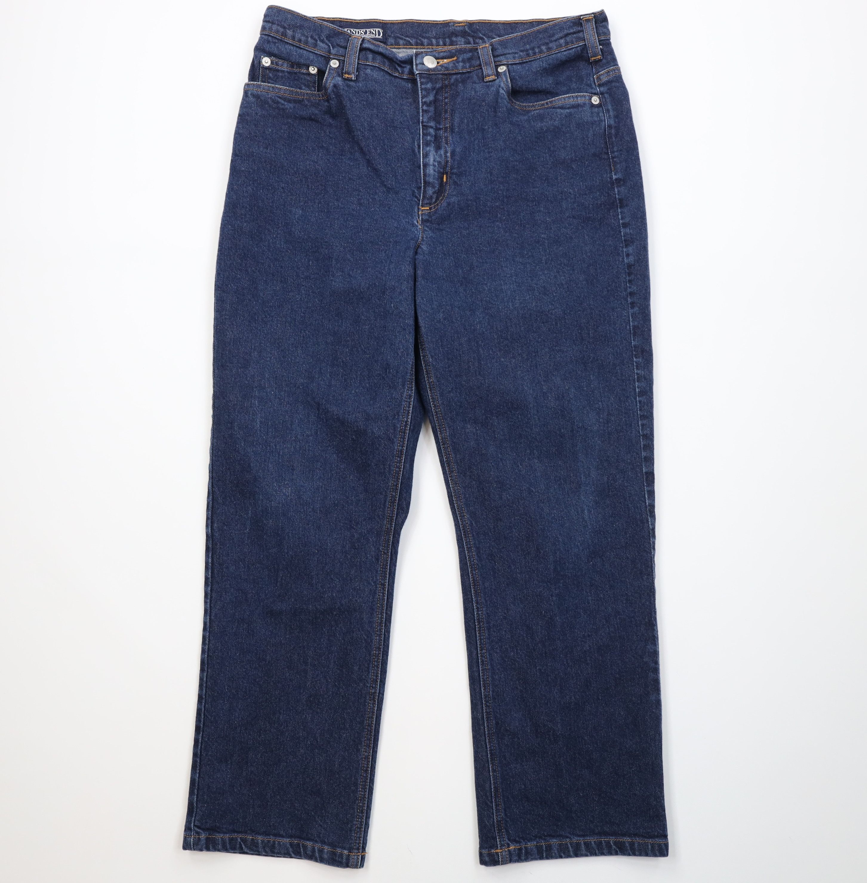 Lands' End Vintage 90s Lands End Straight Leg Denim Jeans Blue Cotton Size 34" / US 12 / IT 48 - 1 Thumbnail