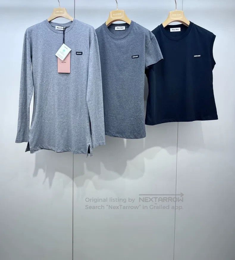 Miu Miu Miu Miu Size XS Black and grey three-piece T-shirt Size XS / US 0-2 / IT 36-38 - 4 Thumbnail