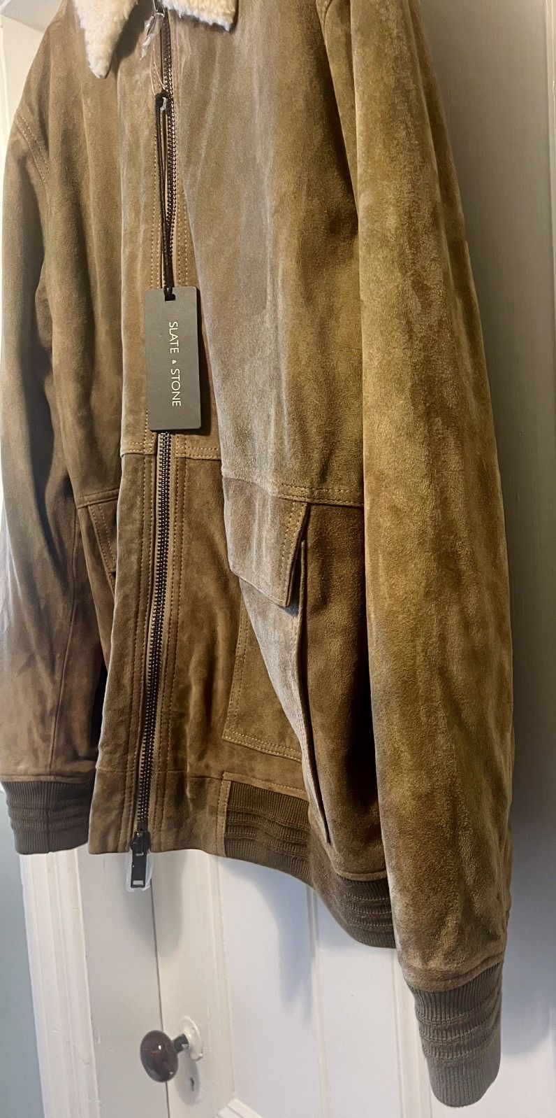 Slate & Stone Authentic Slate & Stone Goat Suede Aviator Jacket Sand XXL Size US XXL / EU 58 / 5 - 5 Thumbnail