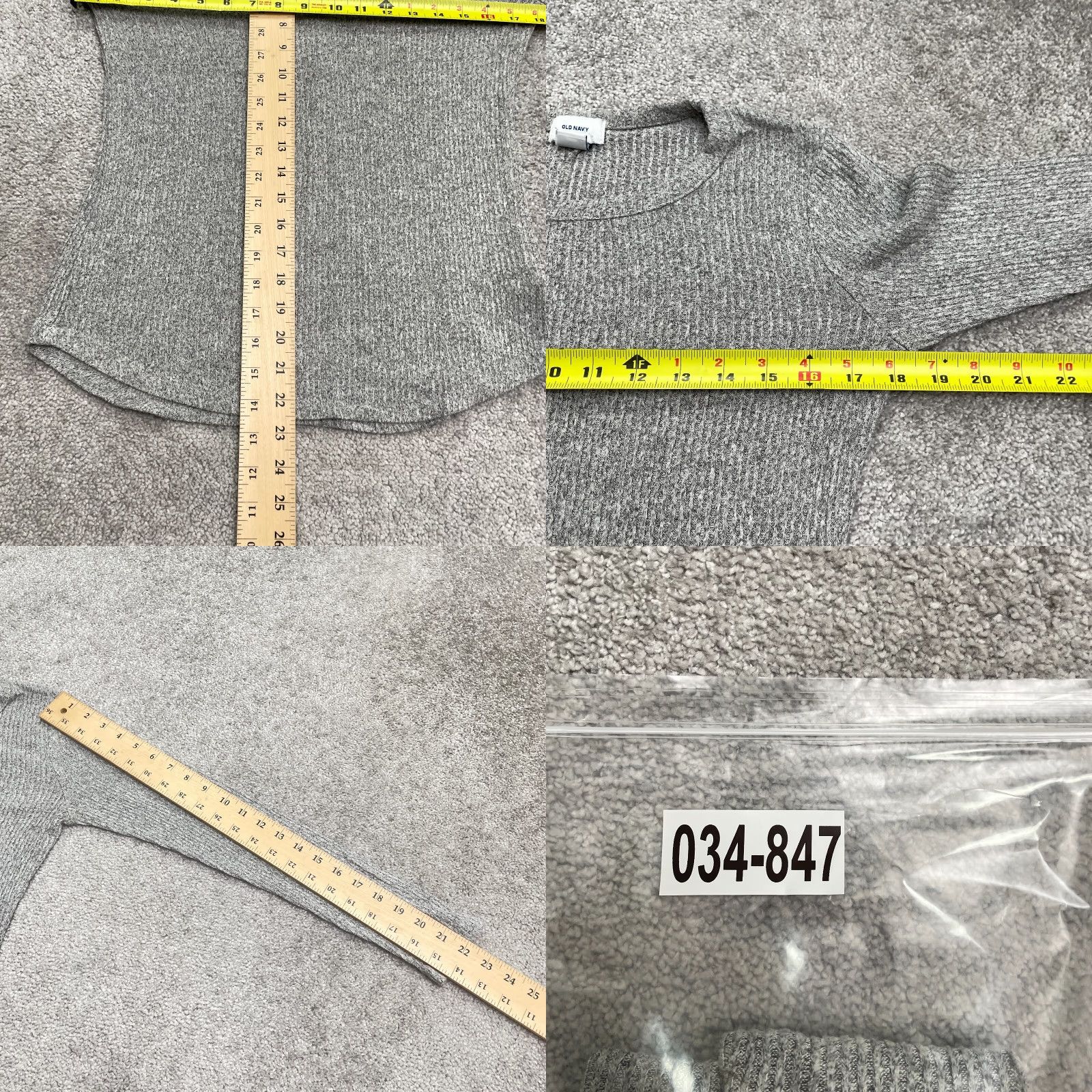 Old Navy Old Navy Pullover Sweater Women XS Petite Gray Crew Neck Rib Stretch Knit Stretchy Breathable Lightweight Casual Slim Fit Size XS / US 0-2 / IT 36-38 - 8 Thumbnail