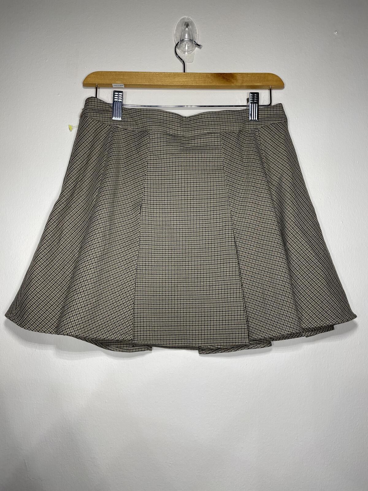 H&M H&M Pleated Mini Skirt Taupe Houndstooth Academia Preppy S Size 28" / US 6 / IT 42 - 3 Thumbnail