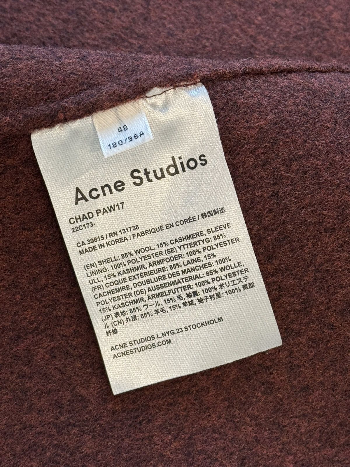 Acne Studios Acne Studios Chad Coat Size US M / EU 48-50 / 2 - 5 Thumbnail
