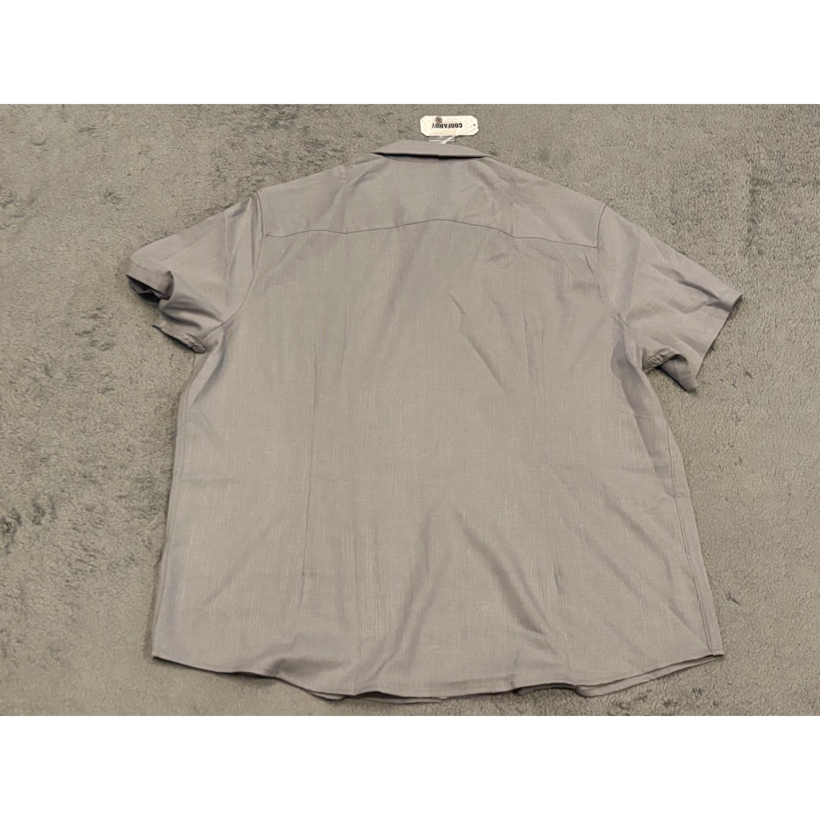 Vintage Coofandy Shirt Mens 2XL XXL Gray Short Sleeve Button Up Casual Relaxed Size US XXL / EU 58 / 5 - 5 Thumbnail