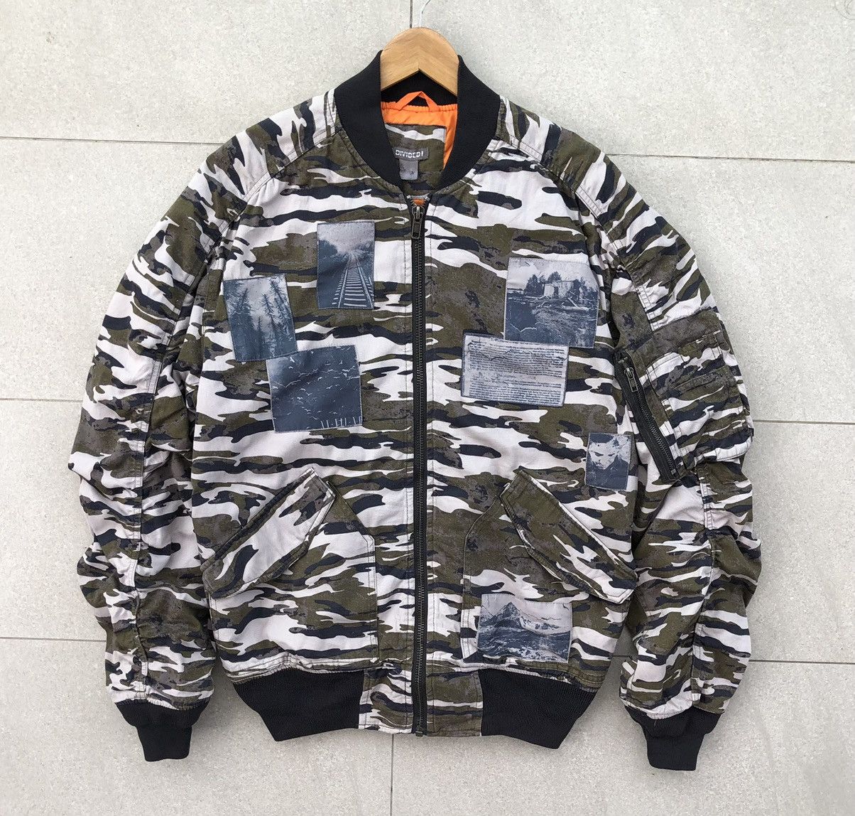 Japanese Brand VTG Divided Camo Bomber Jacket Raf Simons Archive Inspired Size US XL / EU 56 / 4 - 9 Thumbnail