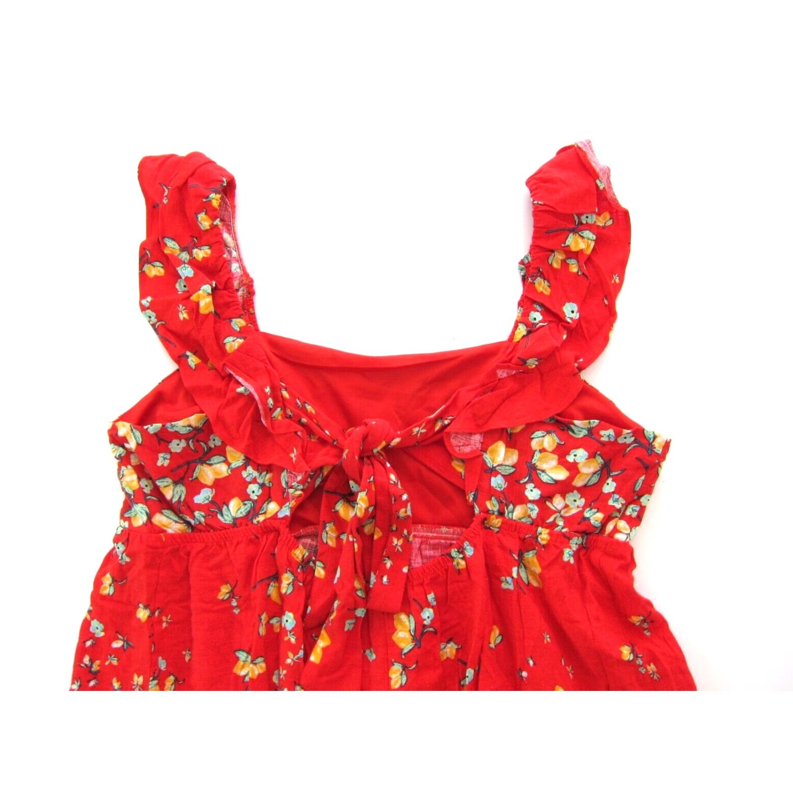 Vintage VINTAGE Lauren Conrad Linen Rayon Red Yellow Green Lemon Floral Tank Sun Dress XL Size XL / US 12-14 / IT 48-50 - 5 Thumbnail